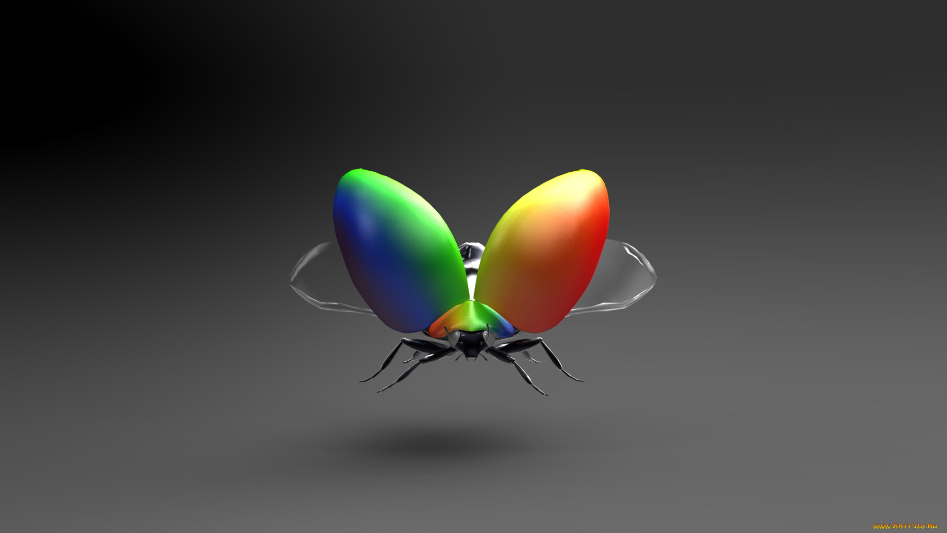 3д, графика, animals, животные, жук, фон, тёмный