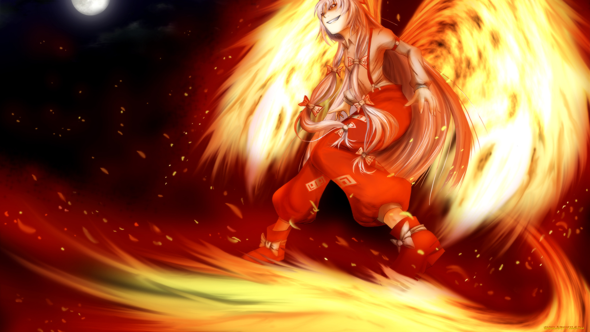 аниме, touhou, фудзивара, но, моко