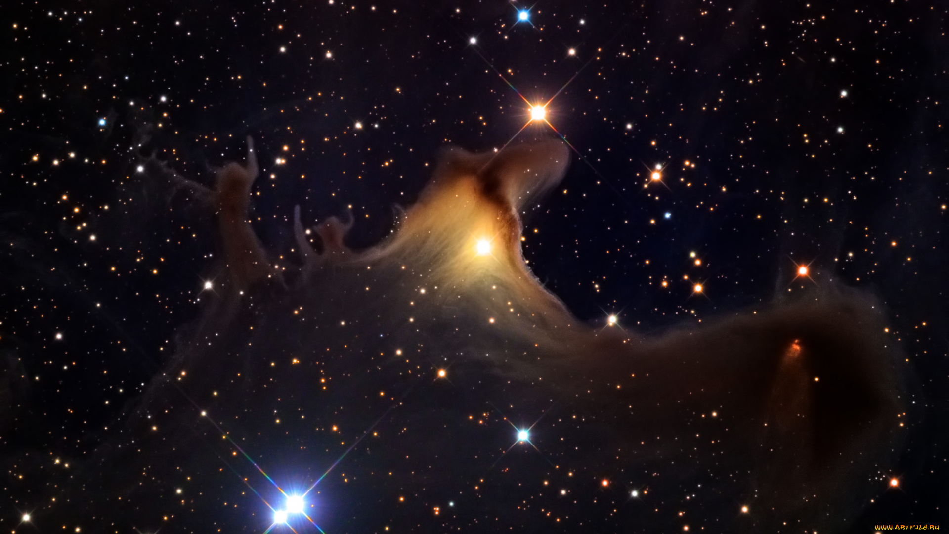 космос, галактики, туманности, sh2-136, vdb, 141, туманность, пылевая, созвездие, цефей