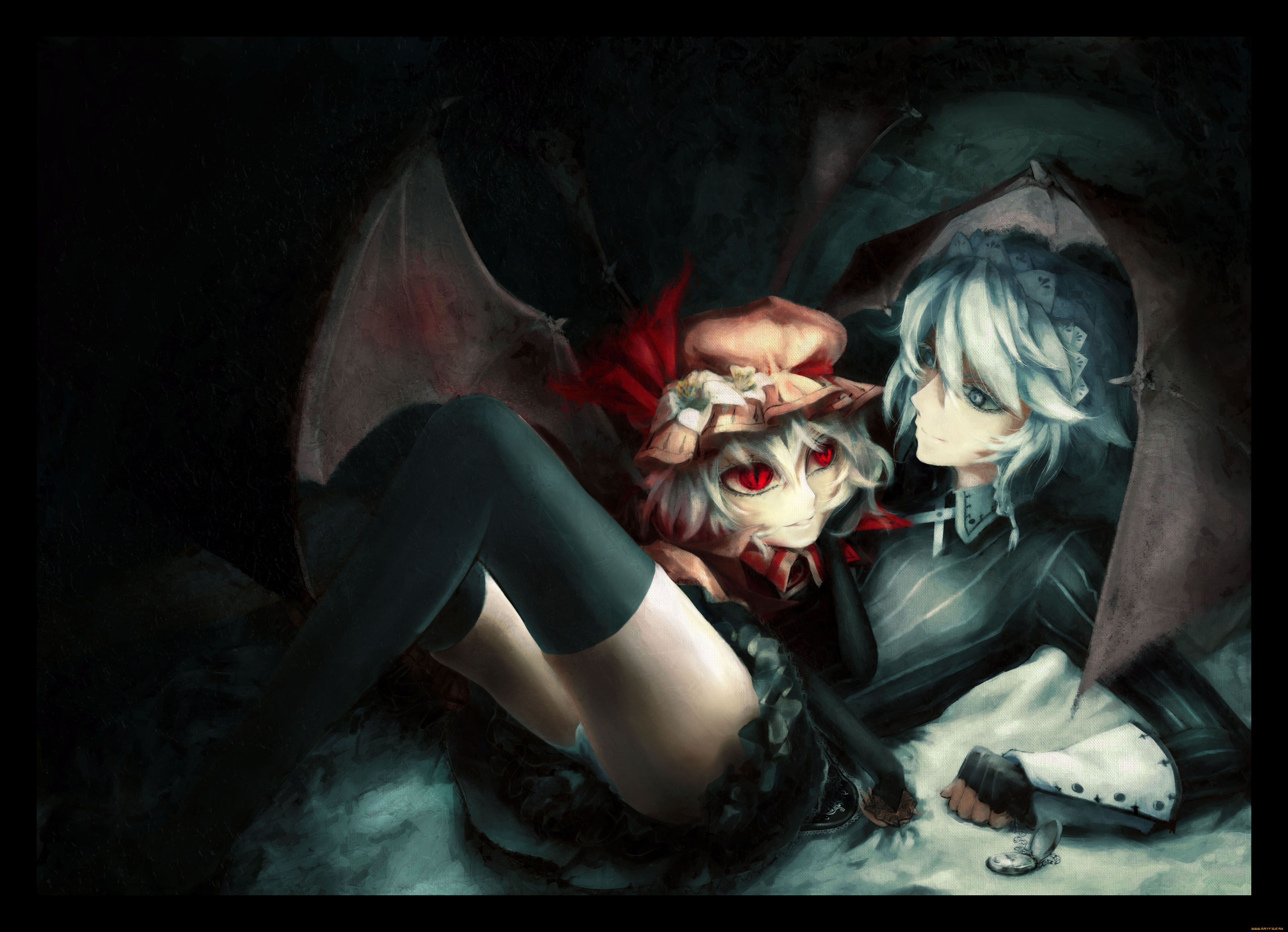 аниме, touhou, ремилия, скарлет, сакуя, изаё