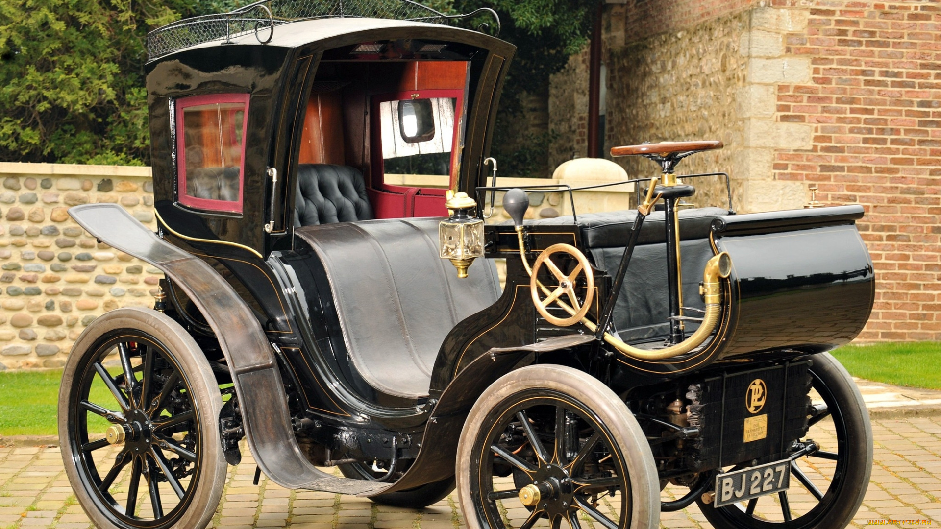 автомобили, классика, автомобиль, брусчатка, деревья, дом, забор