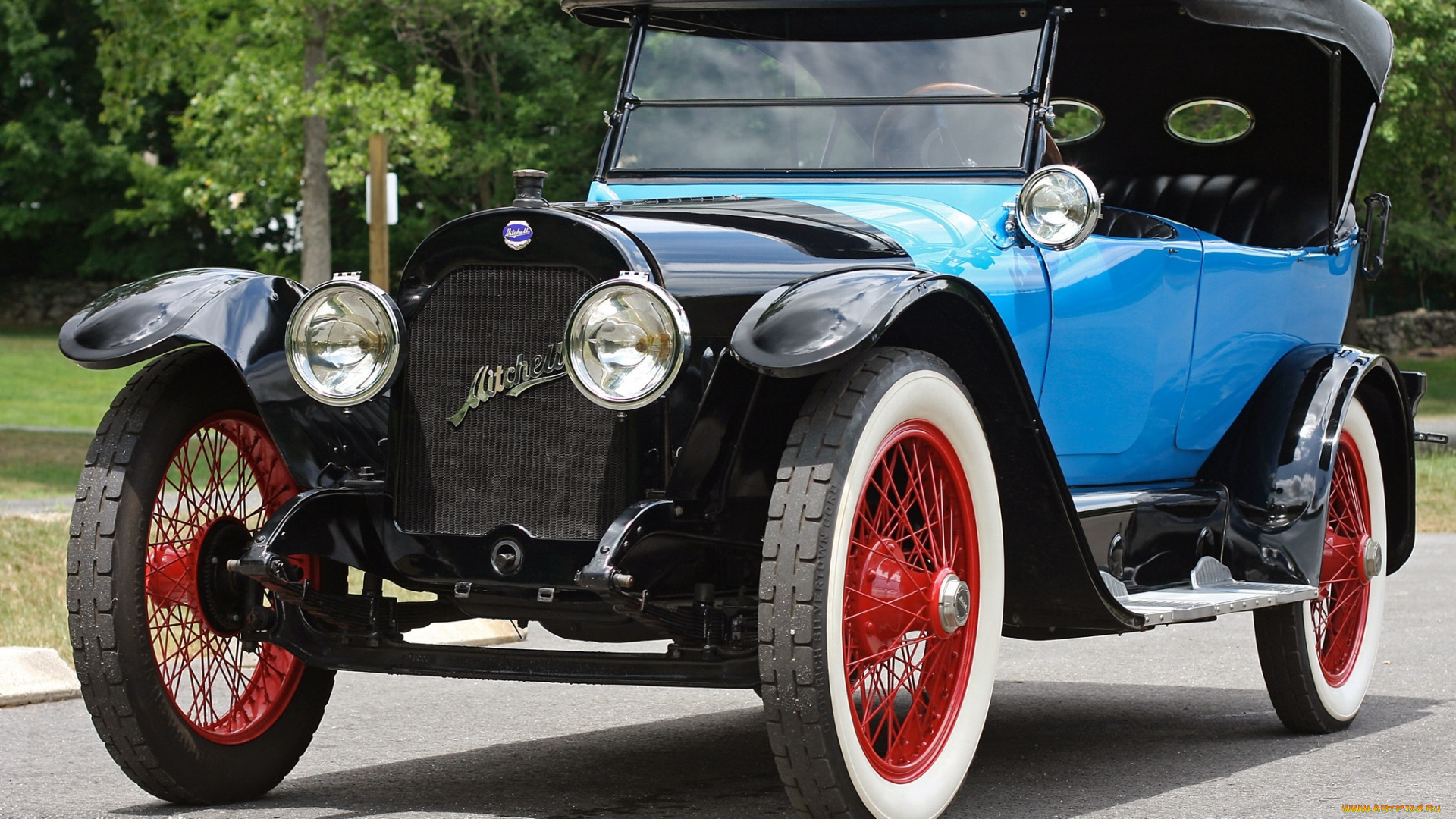 автомобили, классика, деревья, дорога, автомобиль