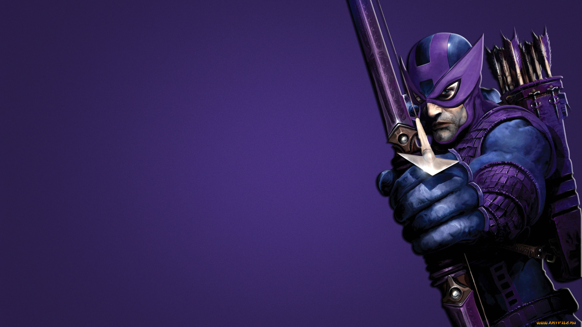 лучник, рисованные, комиксы, фиолетовый, комикс, лук, соколиный, глаз, стрелок