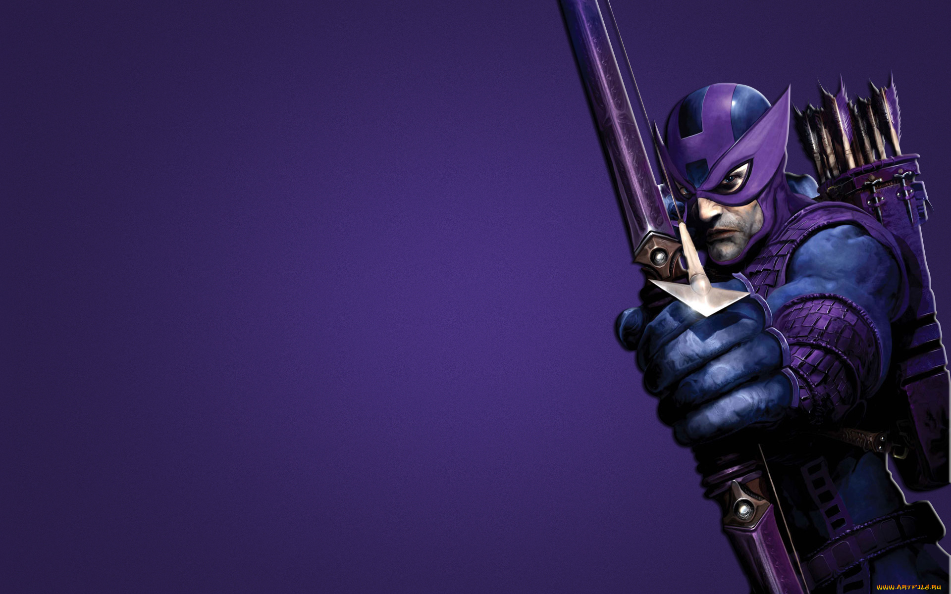 лучник, рисованные, комиксы, фиолетовый, комикс, лук, соколиный, глаз, стрелок