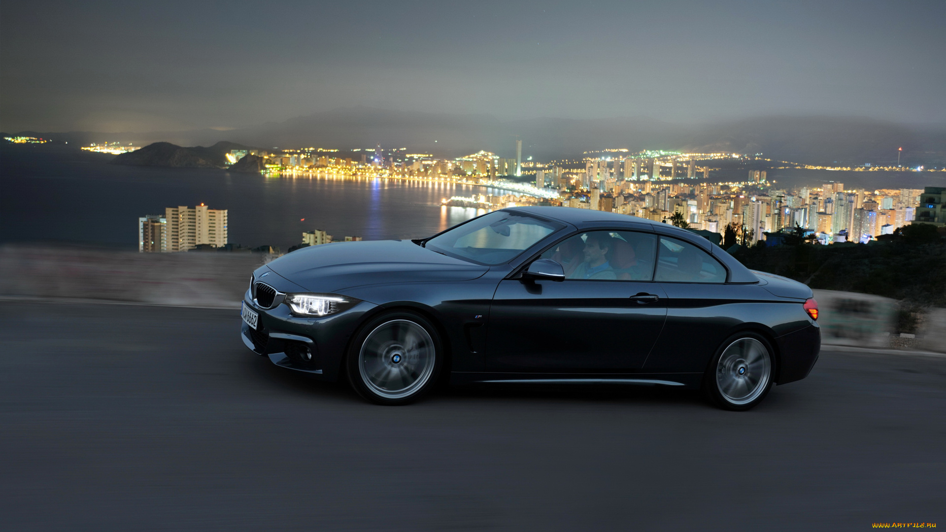 2013, bmw, 435i, автомобили, ночь, огни, город