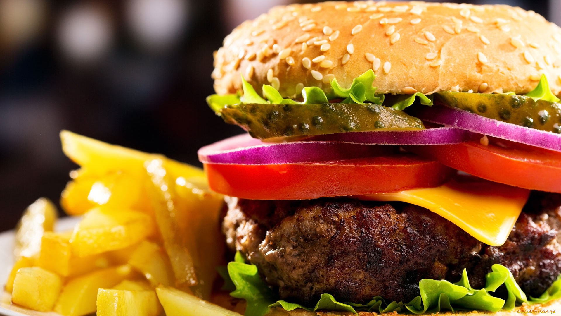 еда, бутерброды, гамбургеры, канапе, кунжут, булочка, помидор, огурец, котлета, семена