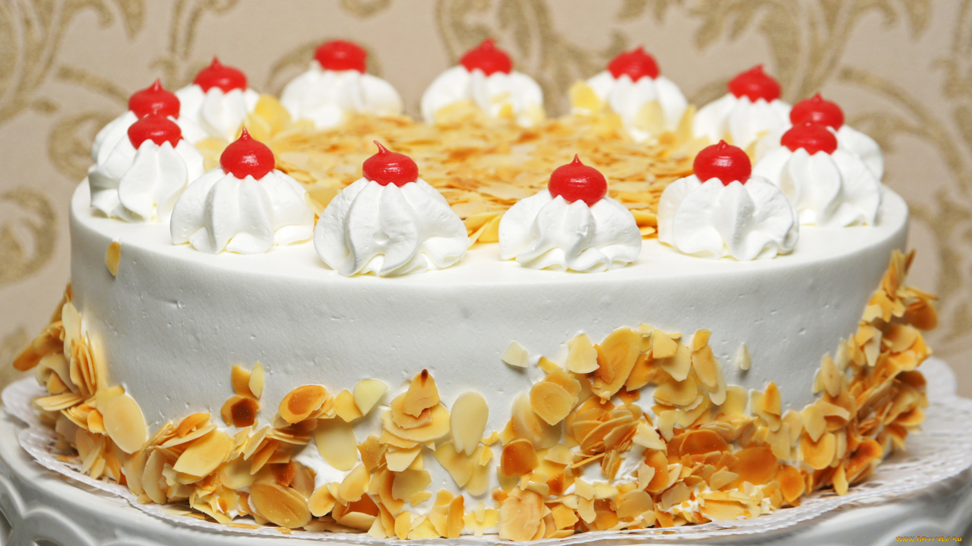 еда, торт, только, украшения, орехи