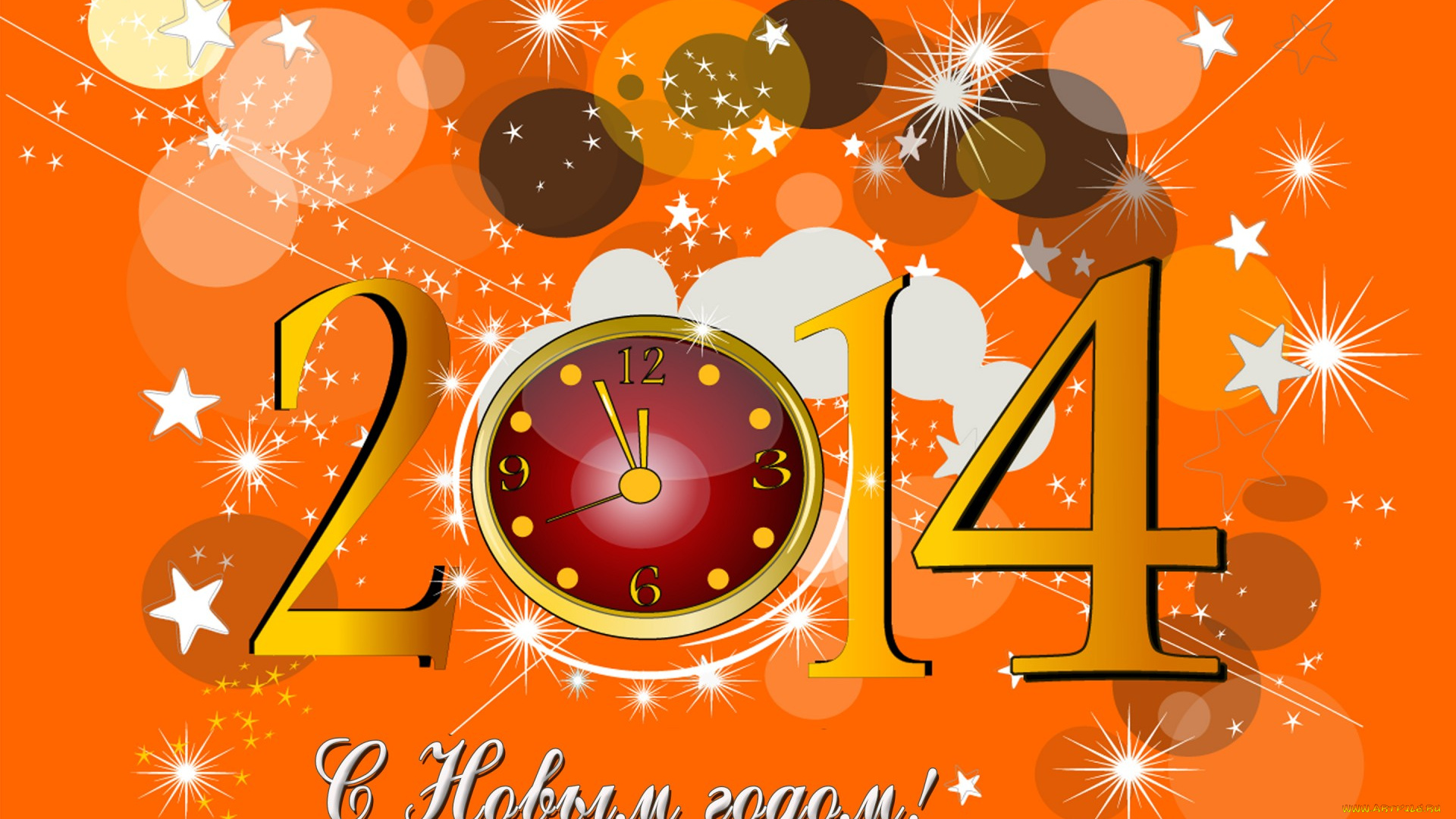 праздничные, векторная, графика, новый, год, часы