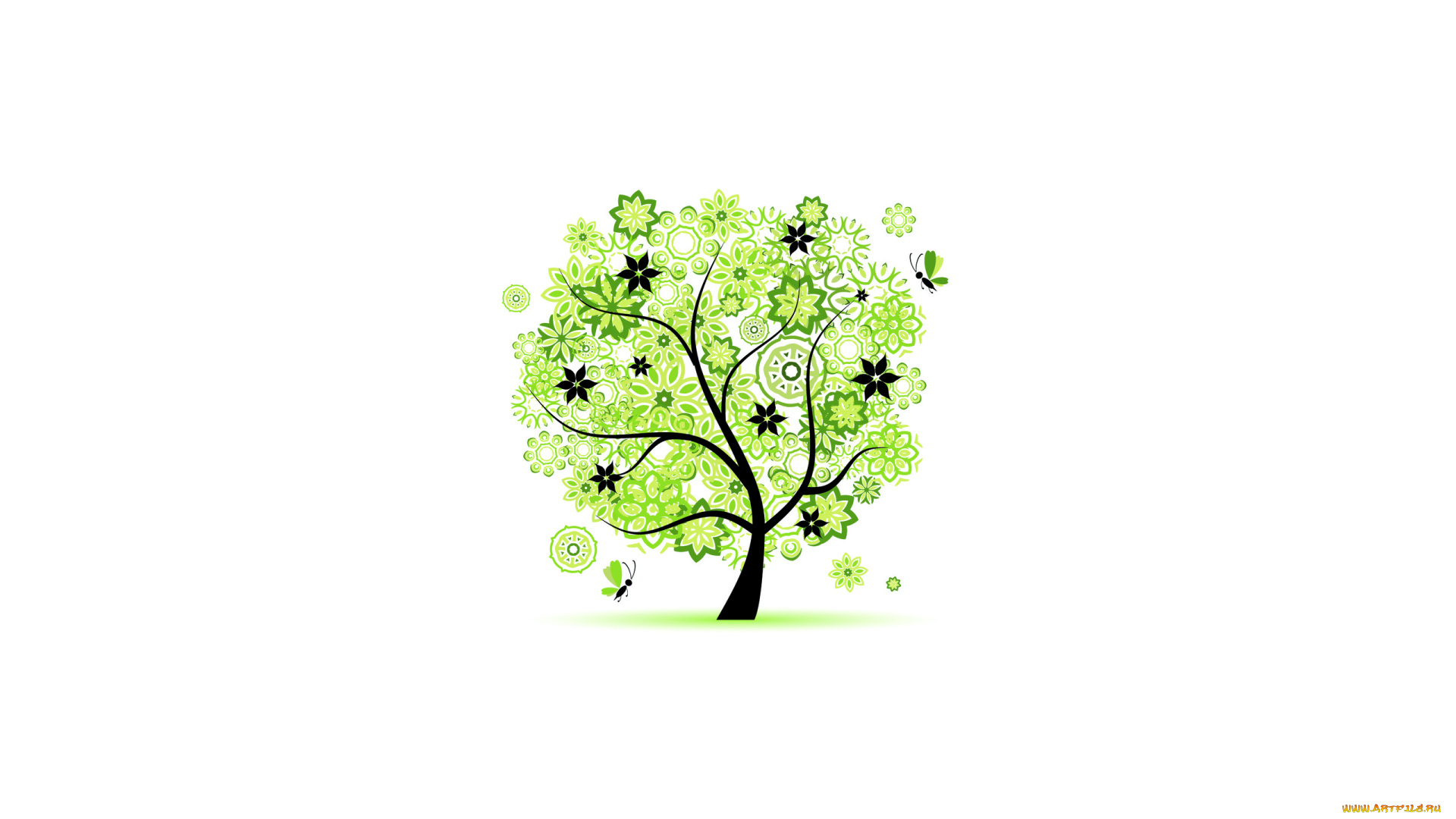 рисованные, минимализм, дерево