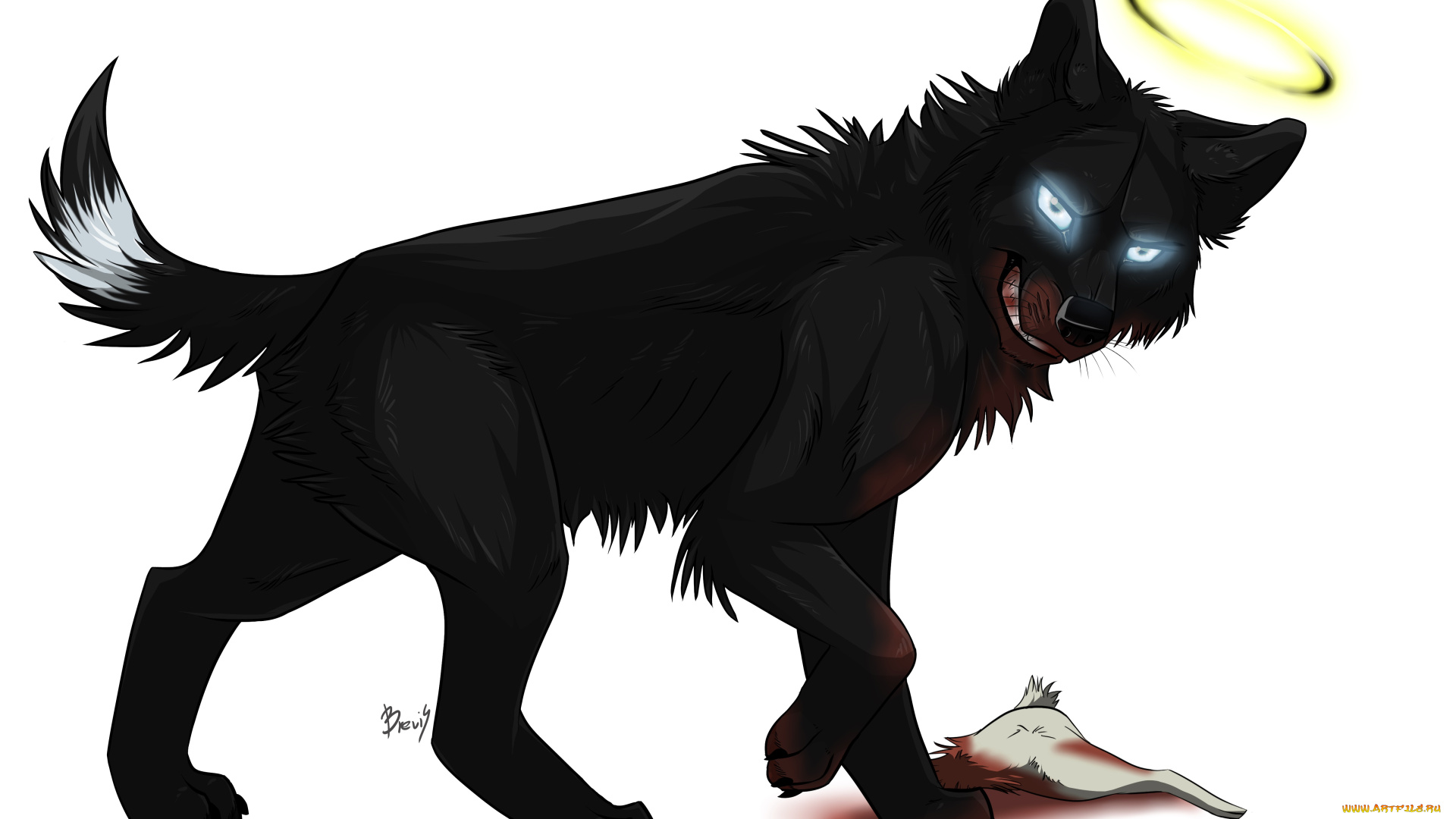 рисованные, животные, сказочные, мифические, волк