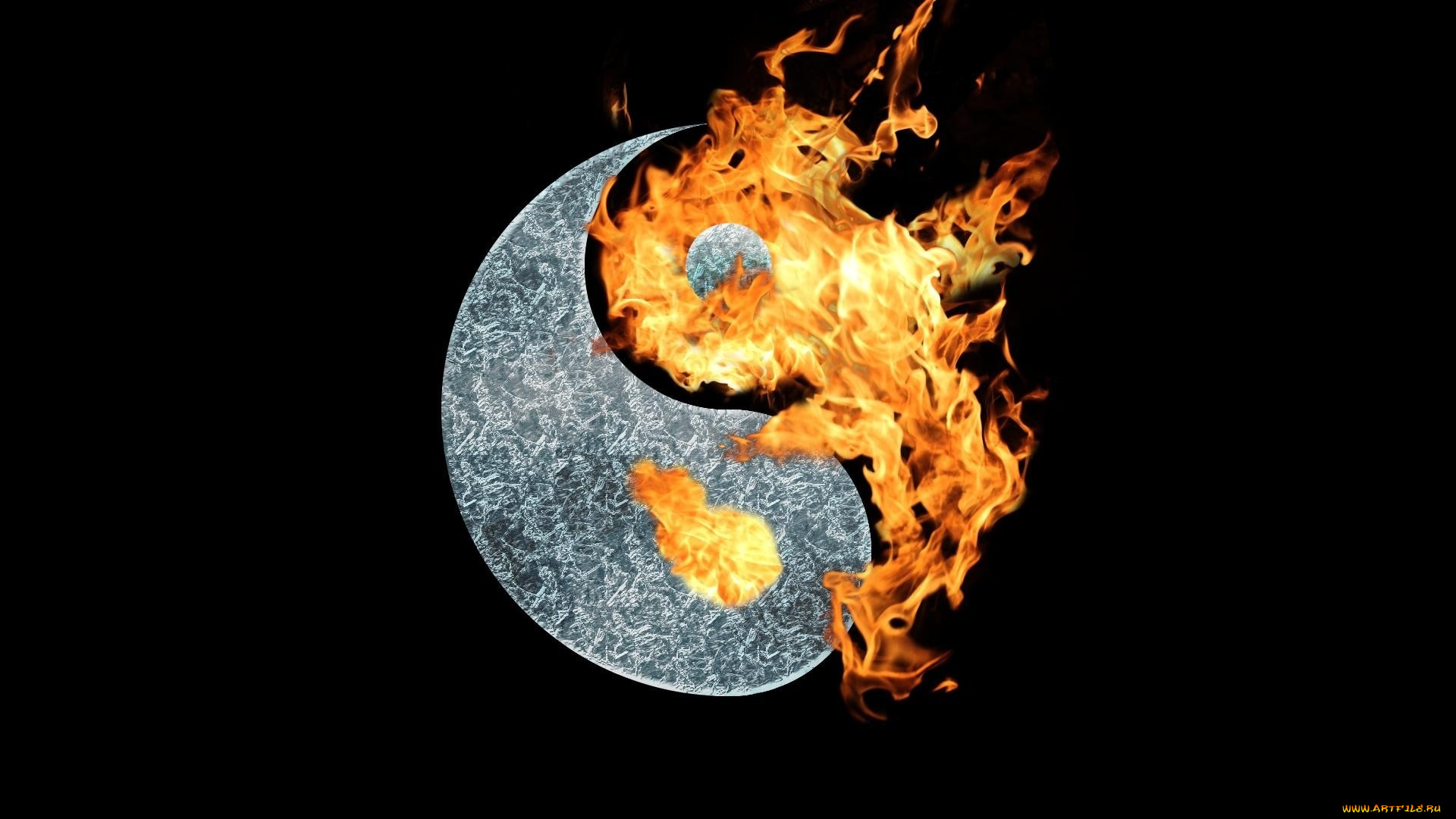 3д, графика, инь-Янь, , yin, yang, yin, yang