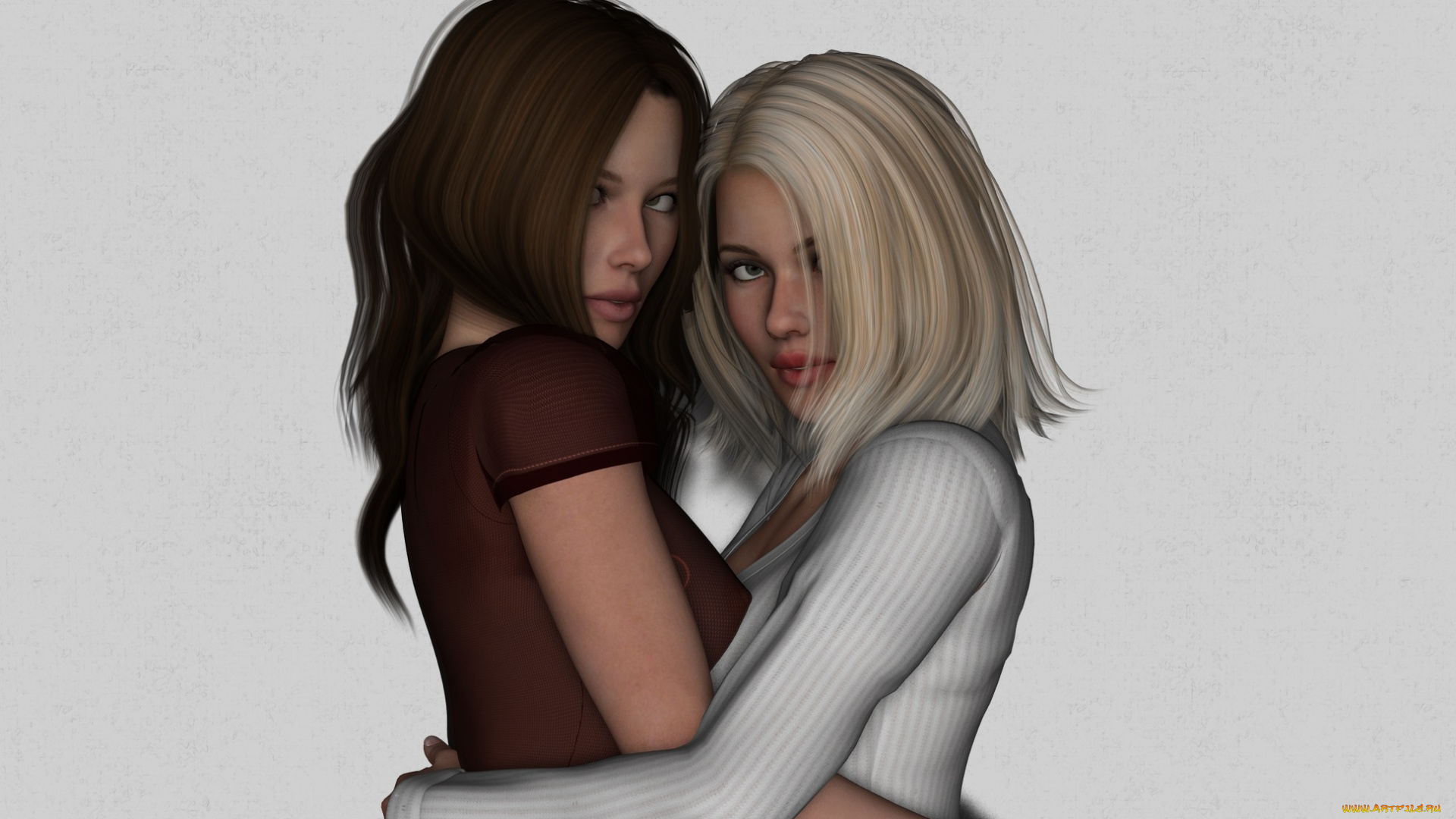 3д, графика, люди, , people, взгляд, девушки