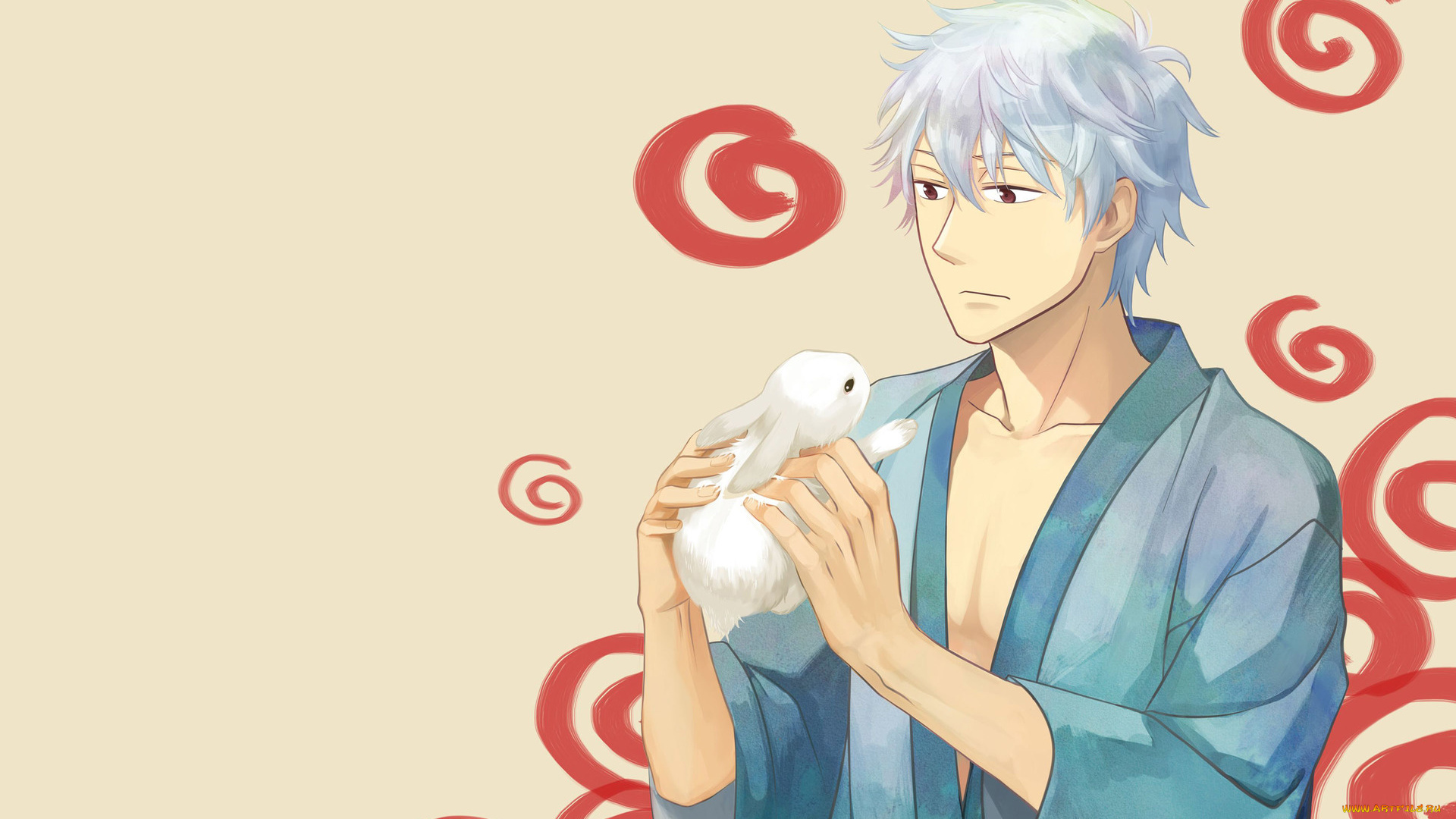 аниме, gintama, кролик, мужчина