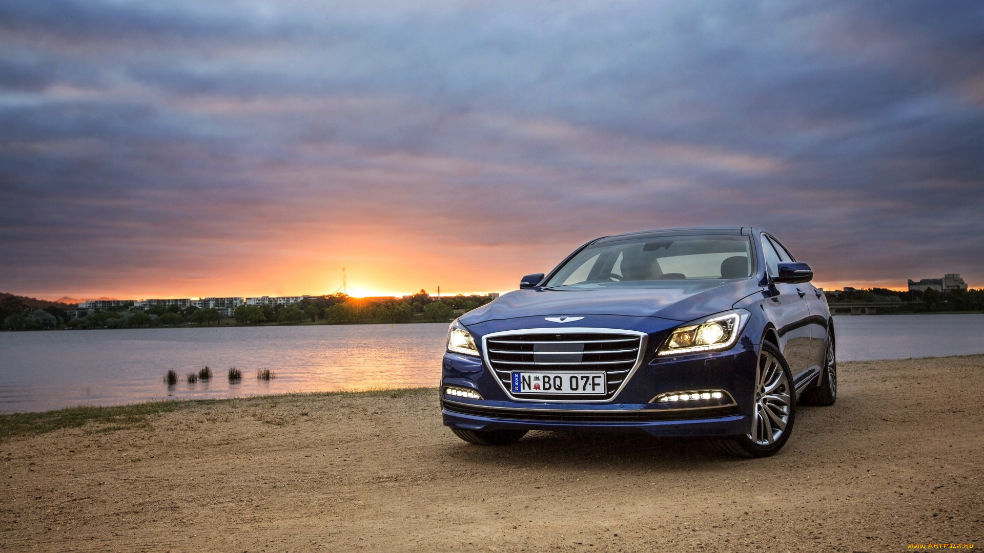 автомобили, hyundai, 2014г, dh, au-spec, genesis, синий