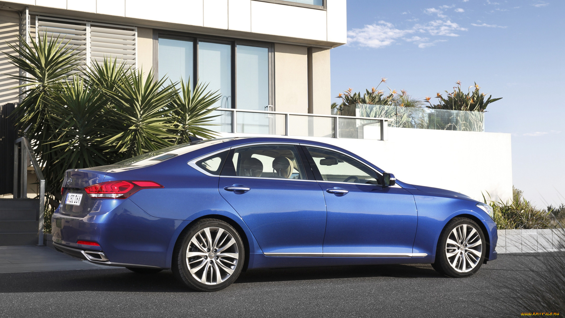 автомобили, hyundai, dh, au-spec, genesis, синий, 2014г