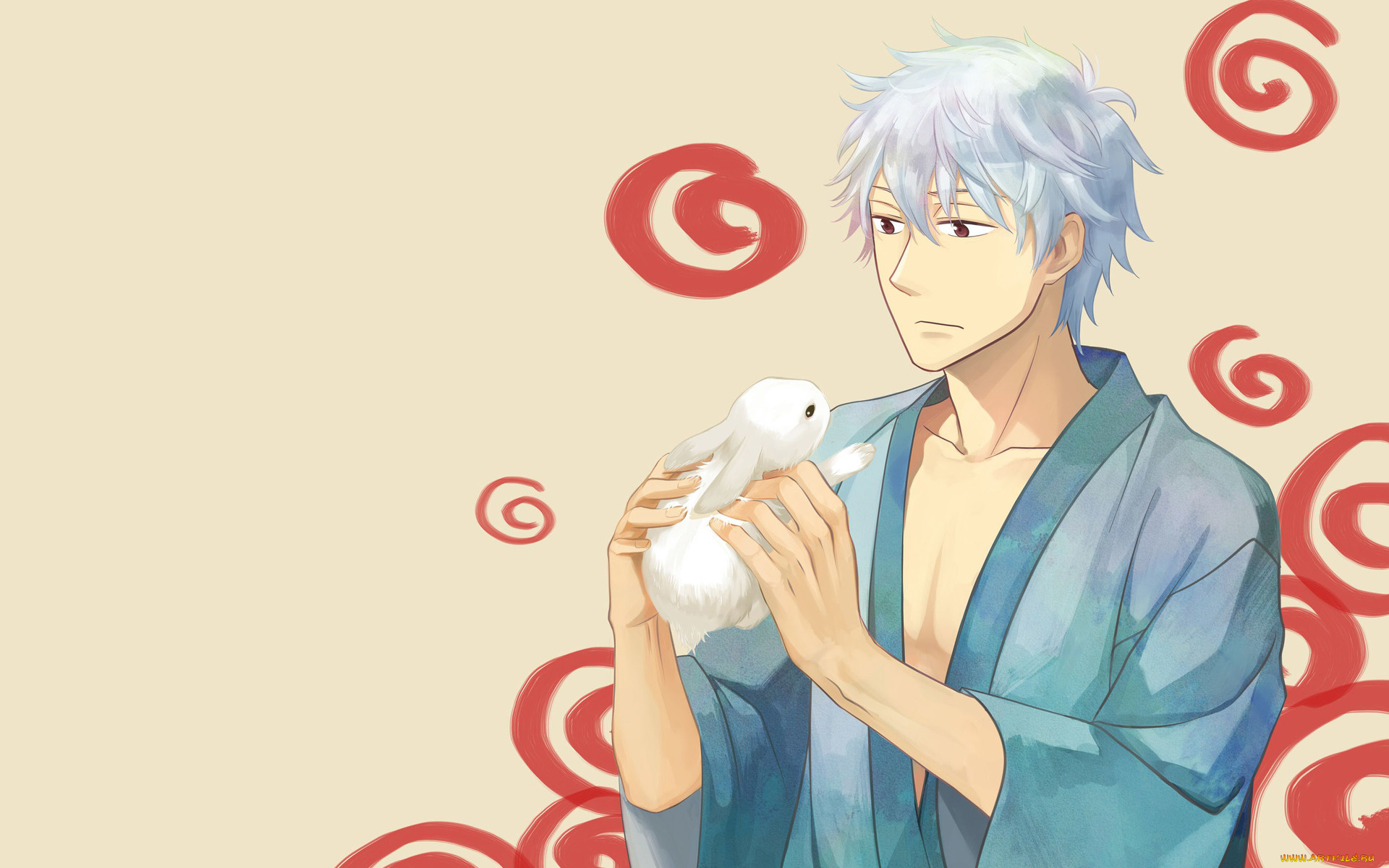 аниме, gintama, кролик, мужчина