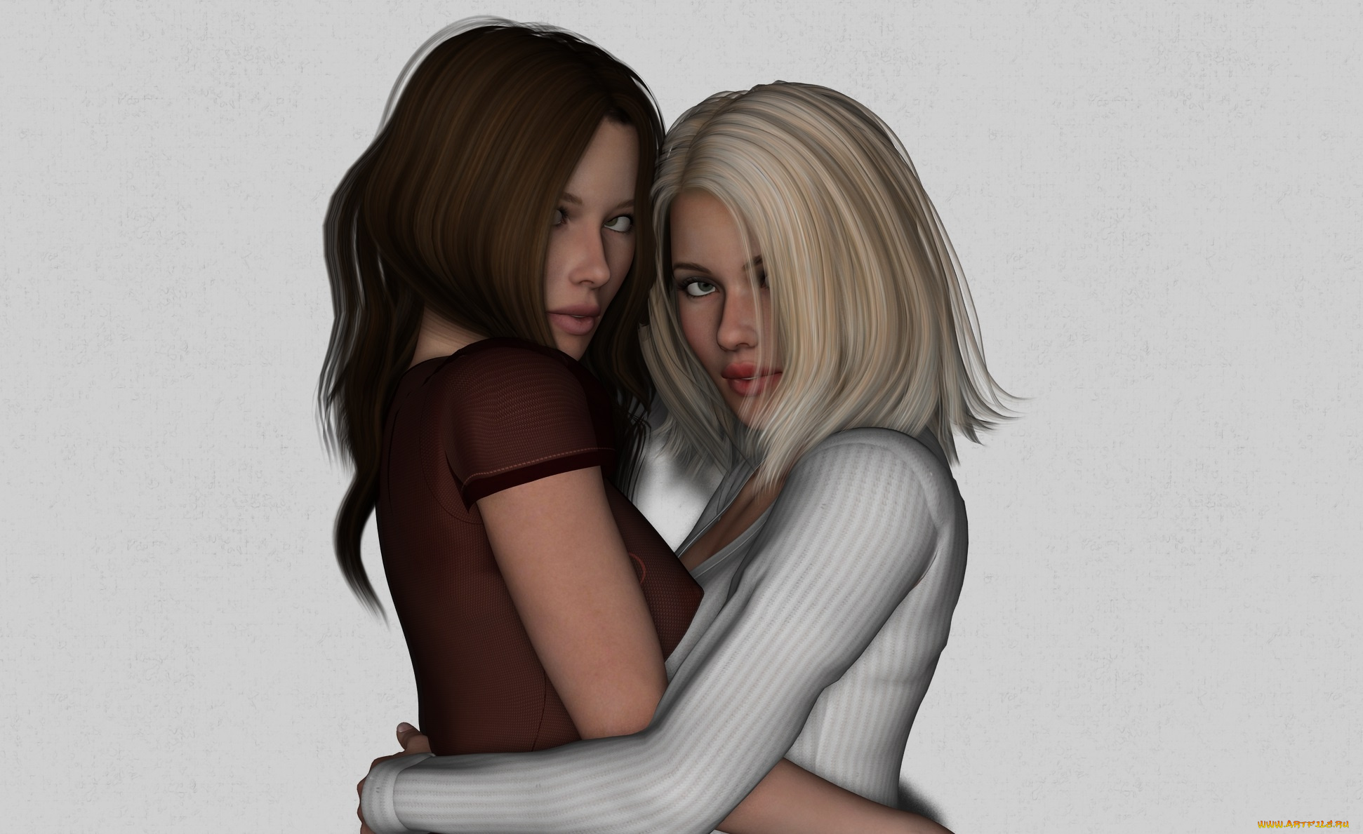 3д, графика, люди, , people, взгляд, девушки