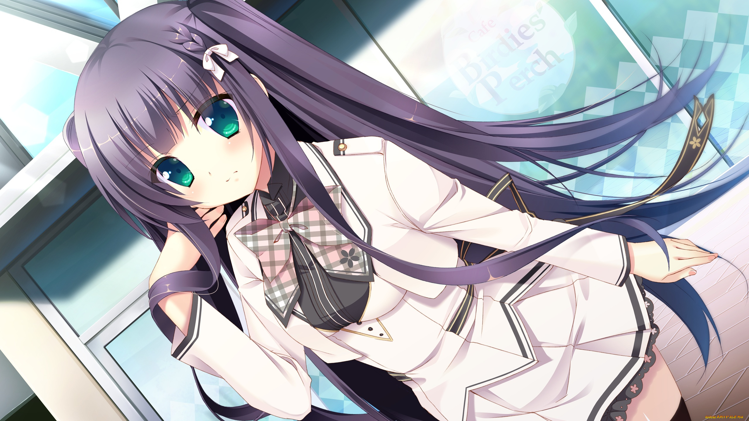 аниме, kimi, no, tonari, de, koishiteru, костюм, взгляд, брюнетка, девушка