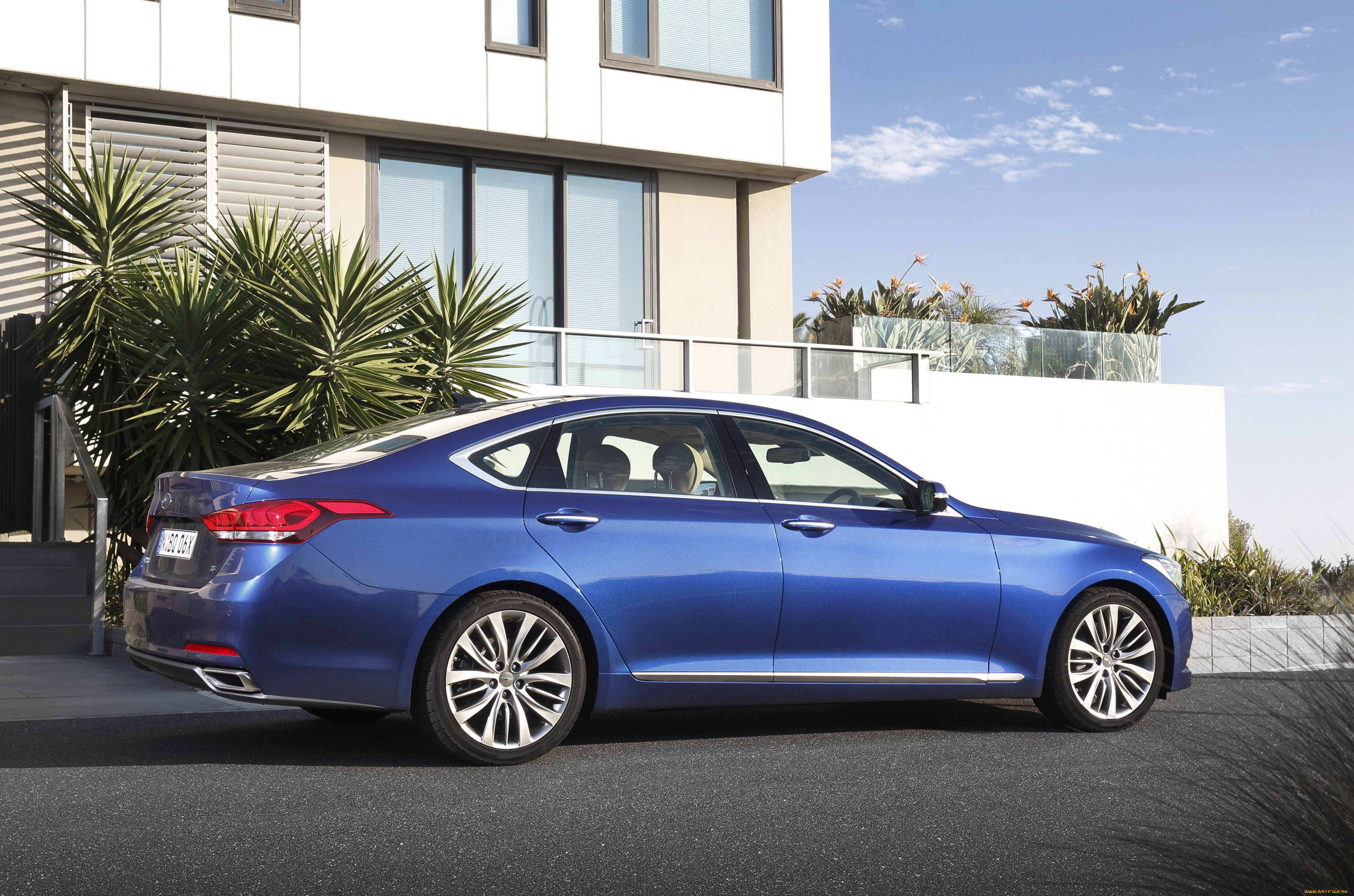 автомобили, hyundai, dh, au-spec, genesis, синий, 2014г