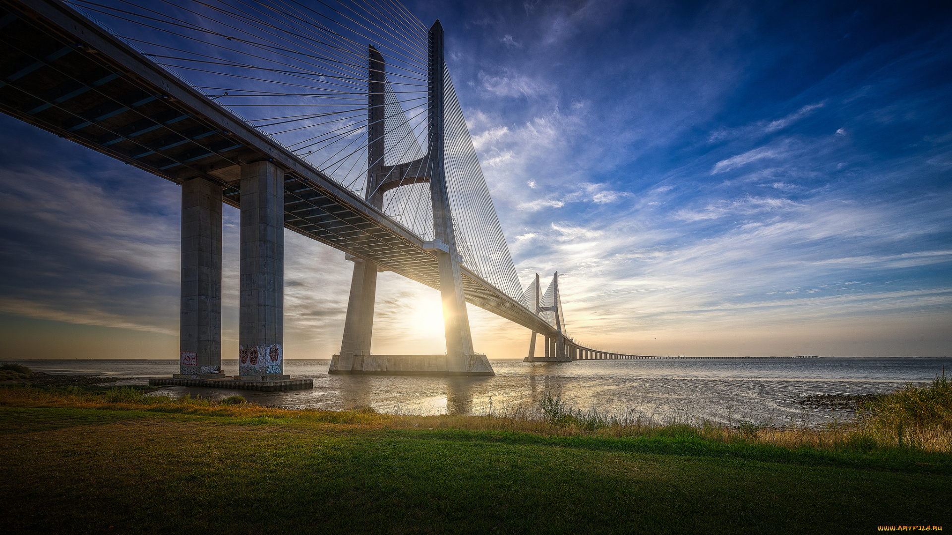 города, -, мосты, залив, мост