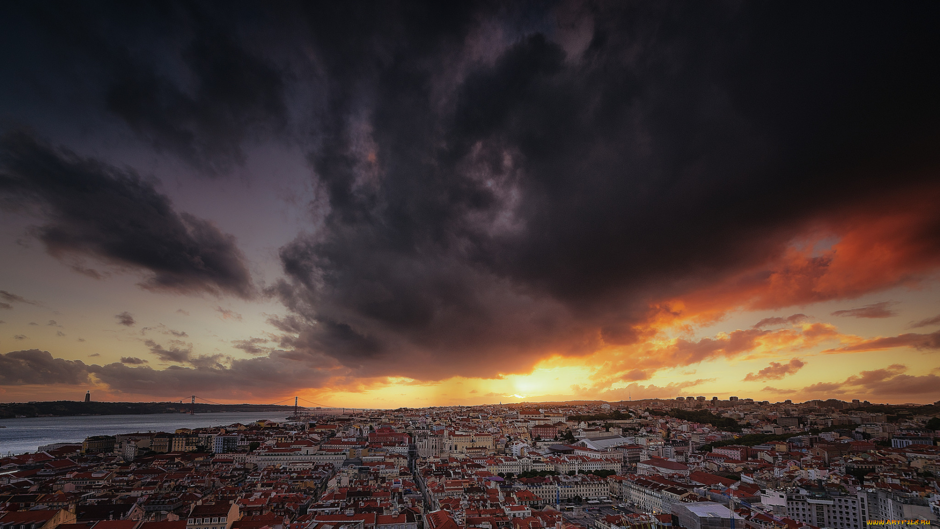 lisbon, города, лиссабон, , португалия, город, панорама