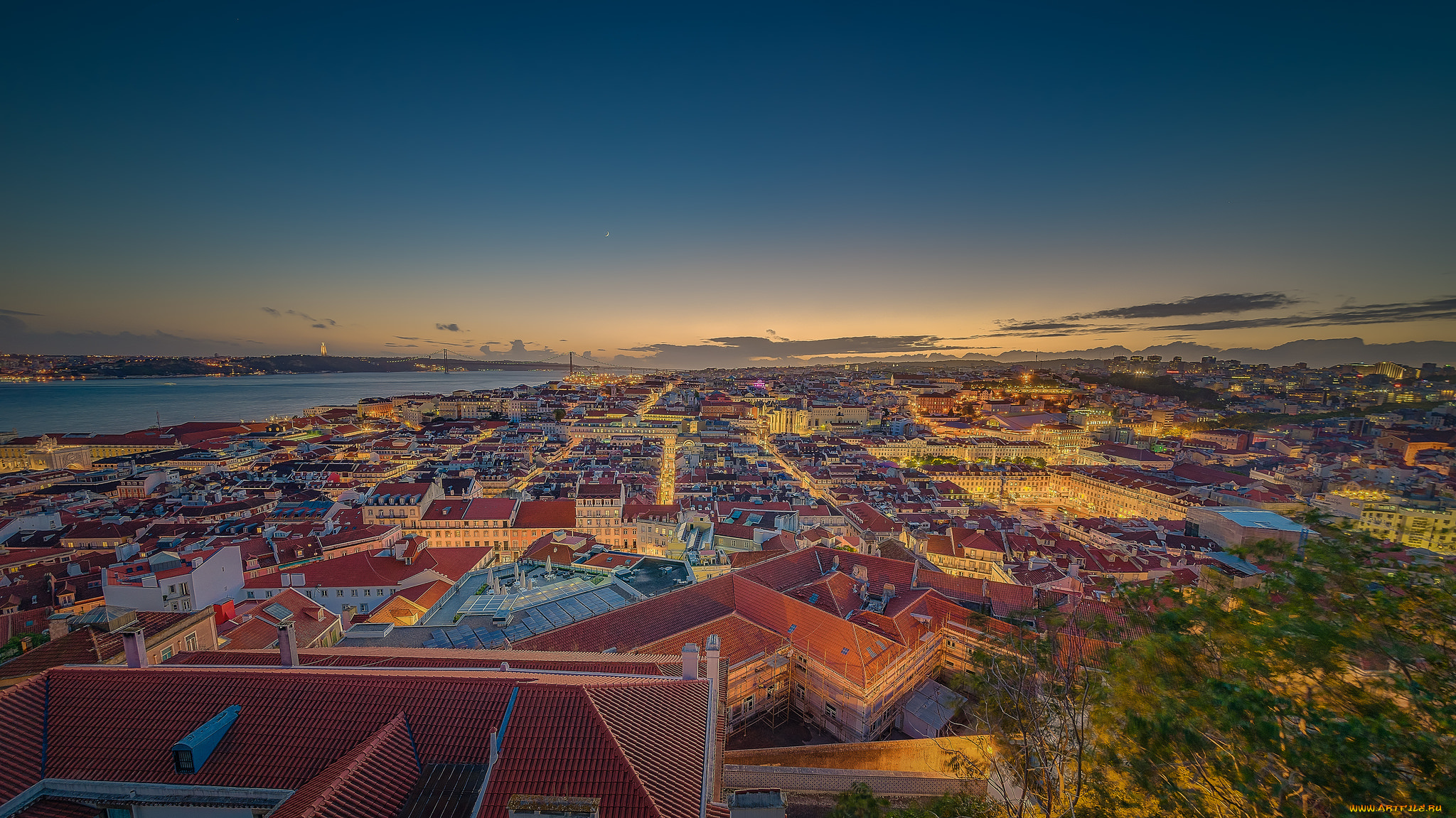 lisbon, города, лиссабон, , португалия, панорама, город