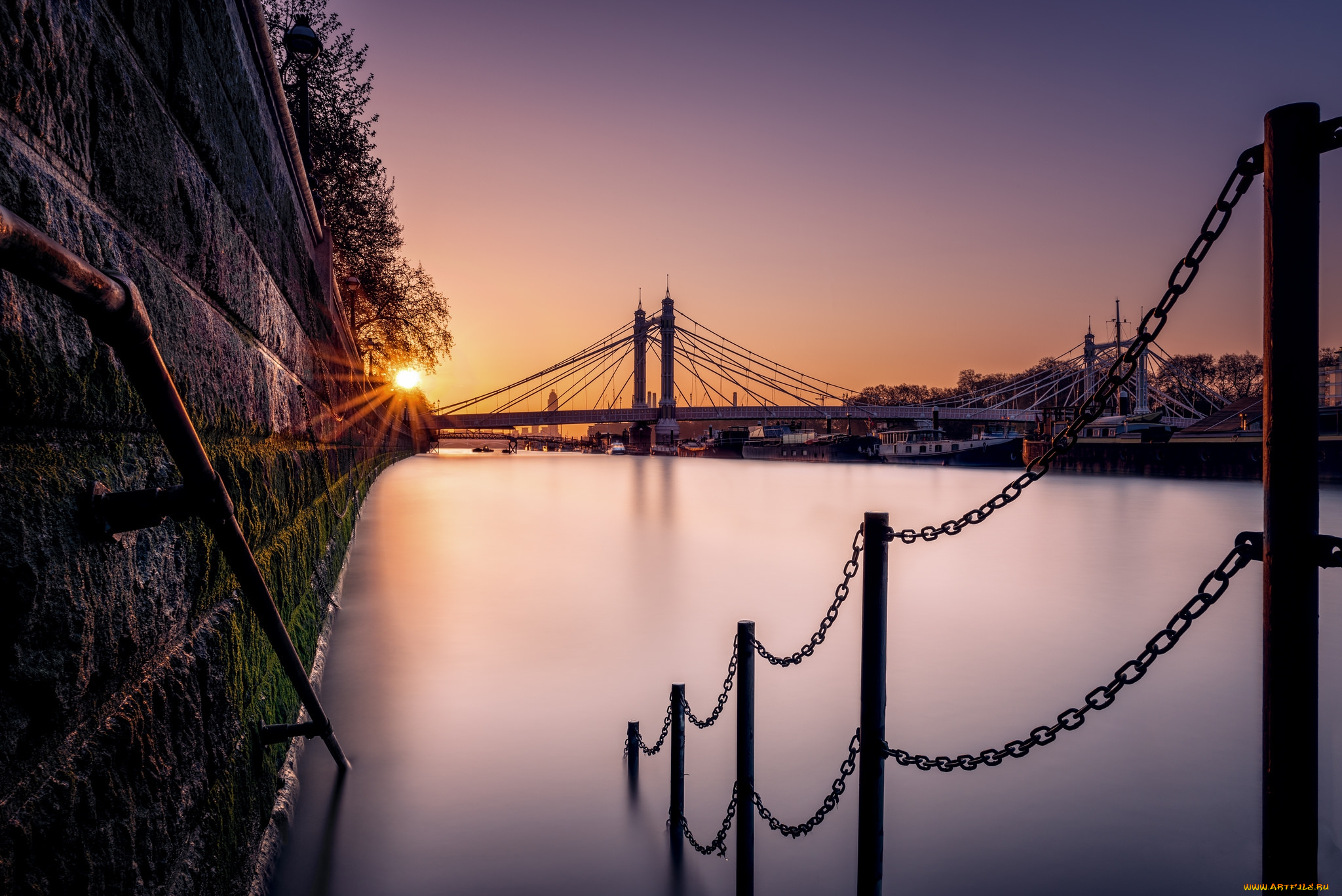 города, -, пейзажи, мост, рассвет