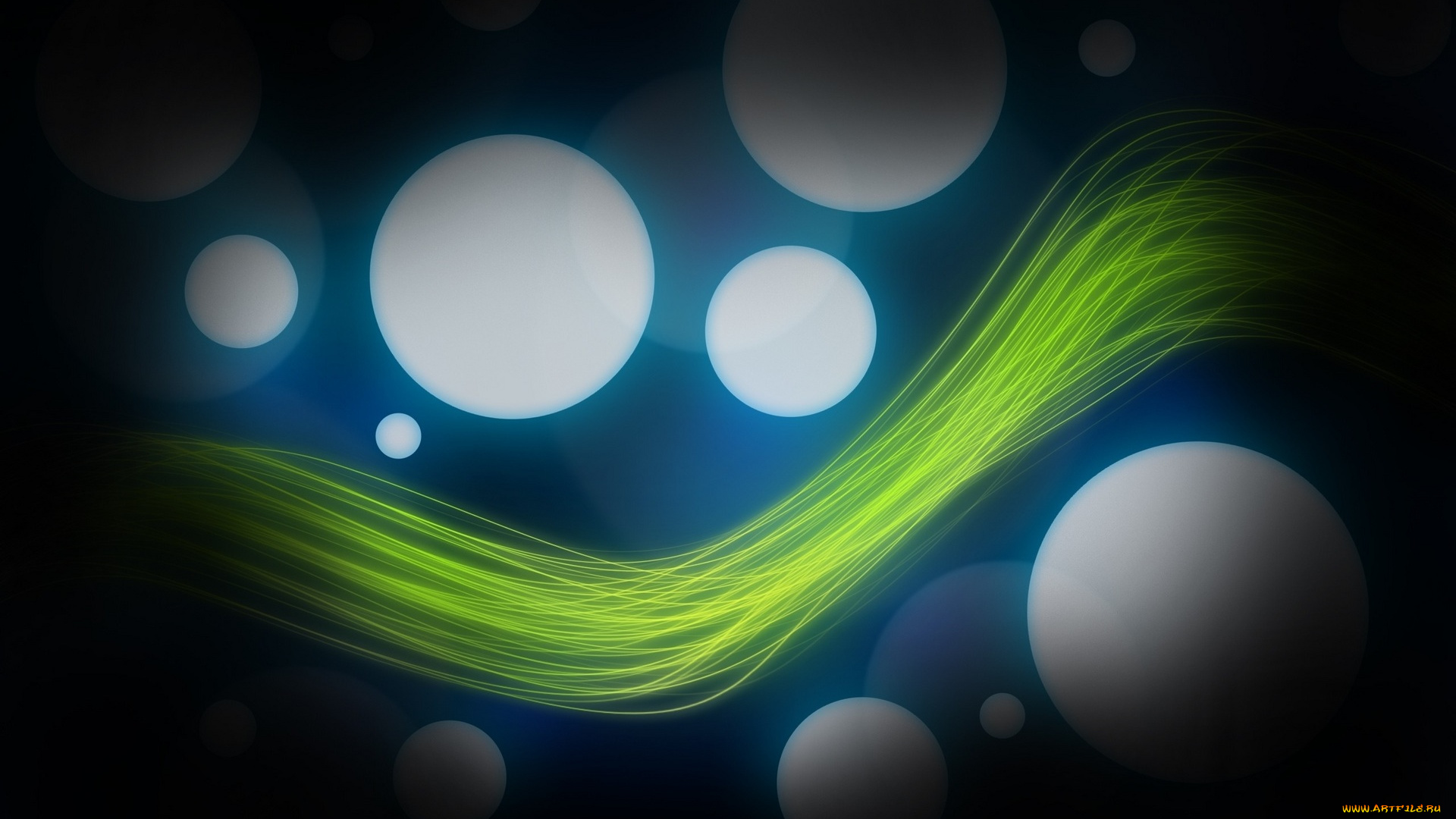 3д, графика, абстракция, , abstract, круги, линии, шары, волна