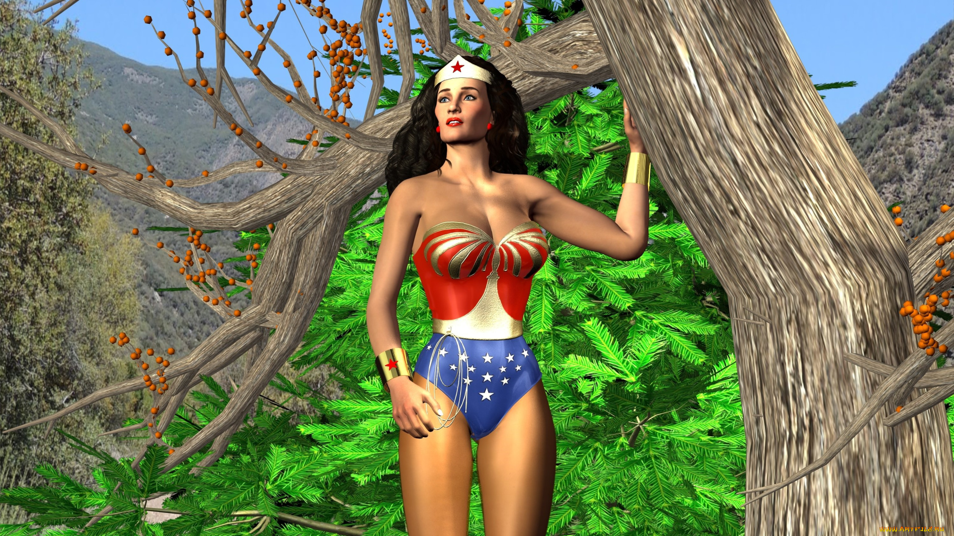 3д, графика, фантазия, , fantasy, фон, взгляд, девушка