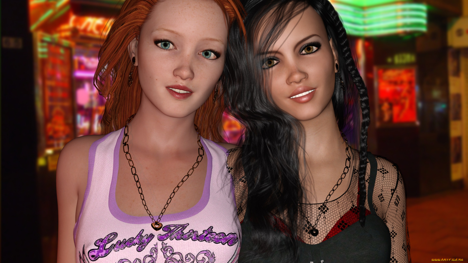 3д, графика, люди, , people, фон, взгляд, девушки