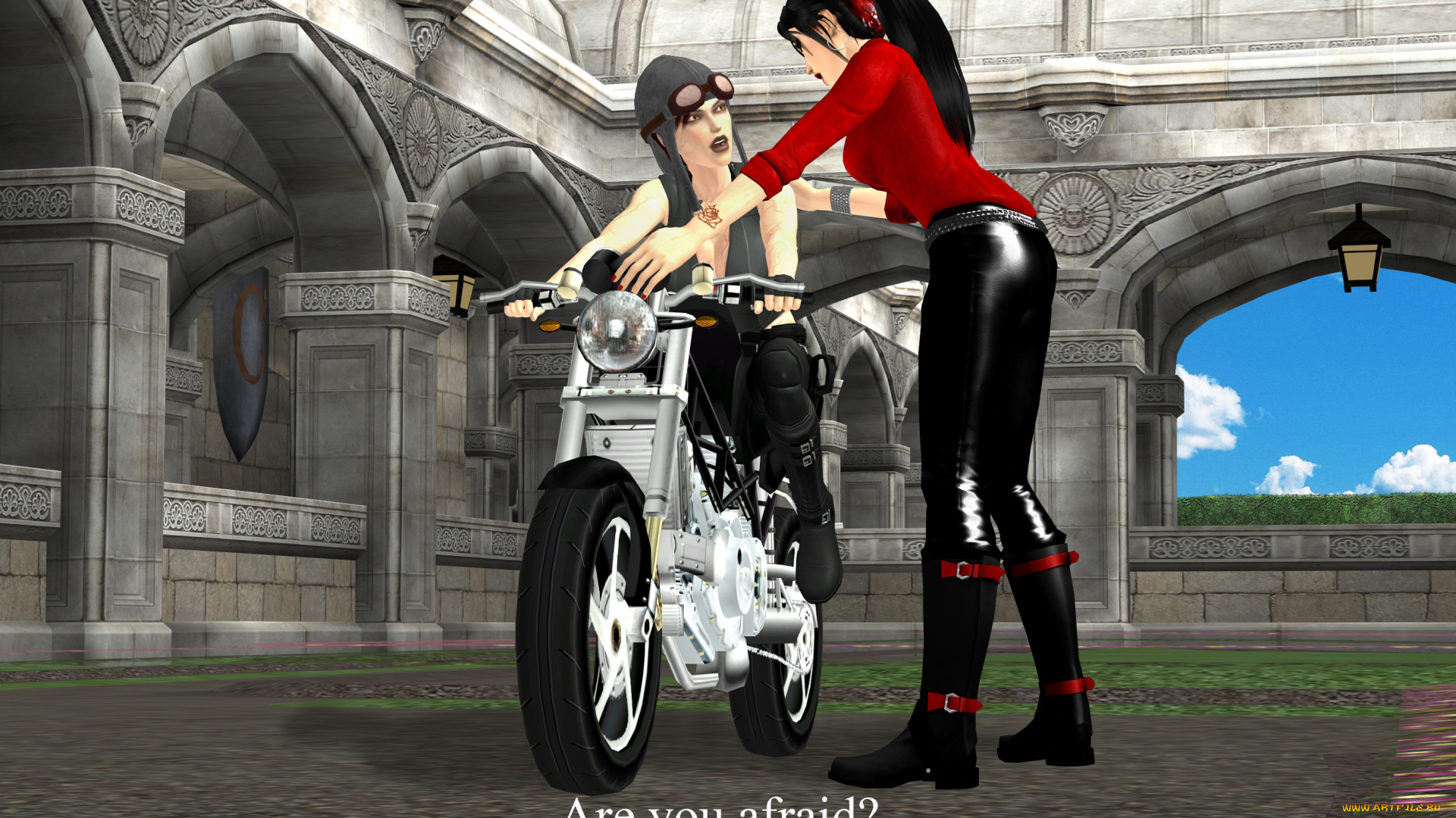 3д, графика, люди-авто, мото, , people-, car, , , moto, мотоцикл, фон, взгляд, девушки