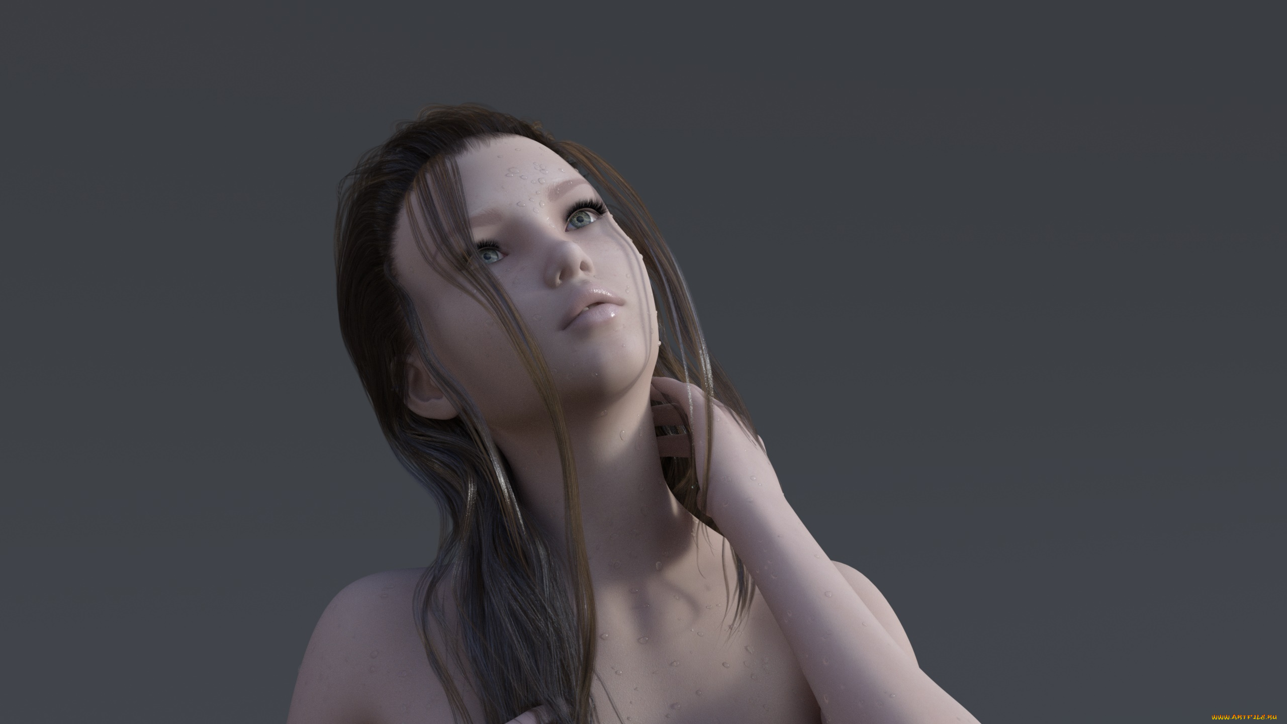 3д, графика, портрет, , portraits, взгляд, девушка, фон