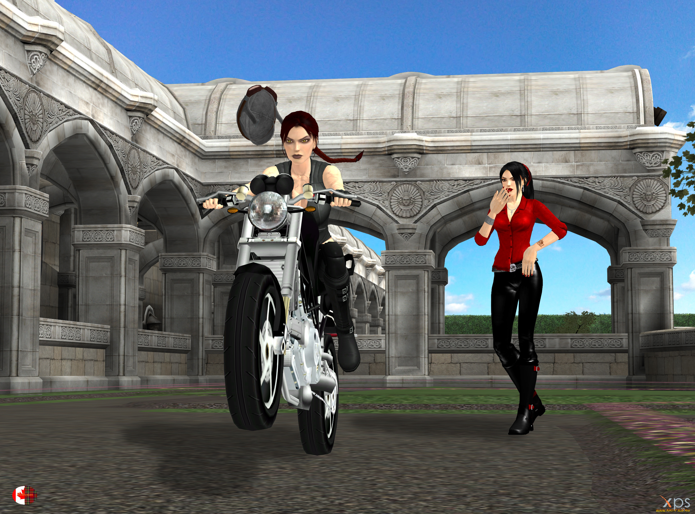 3д, графика, люди-авто, мото, , people-, car, , , moto, мотоцикл, фон, взгляд, девушки