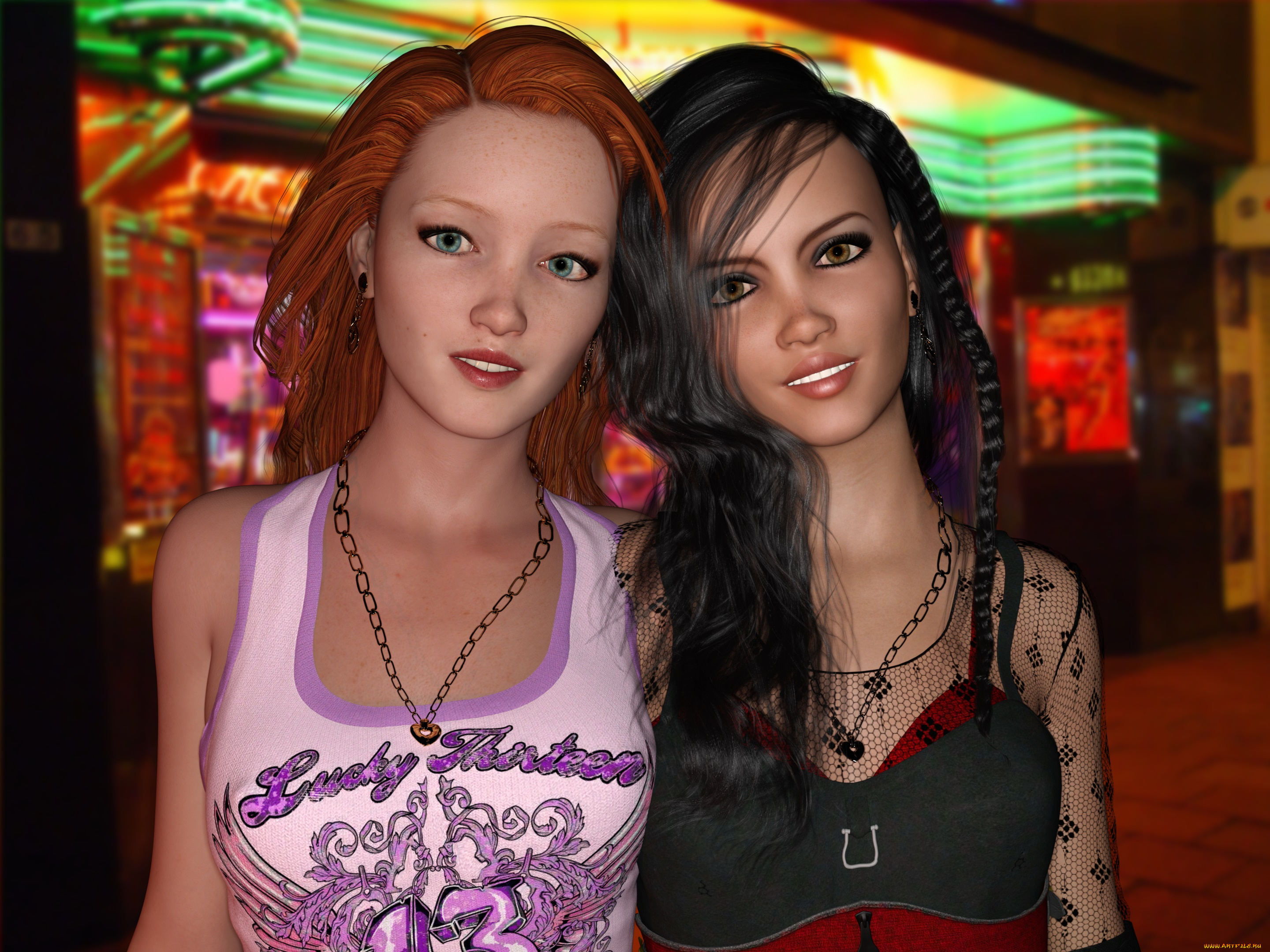 3д, графика, люди, , people, фон, взгляд, девушки