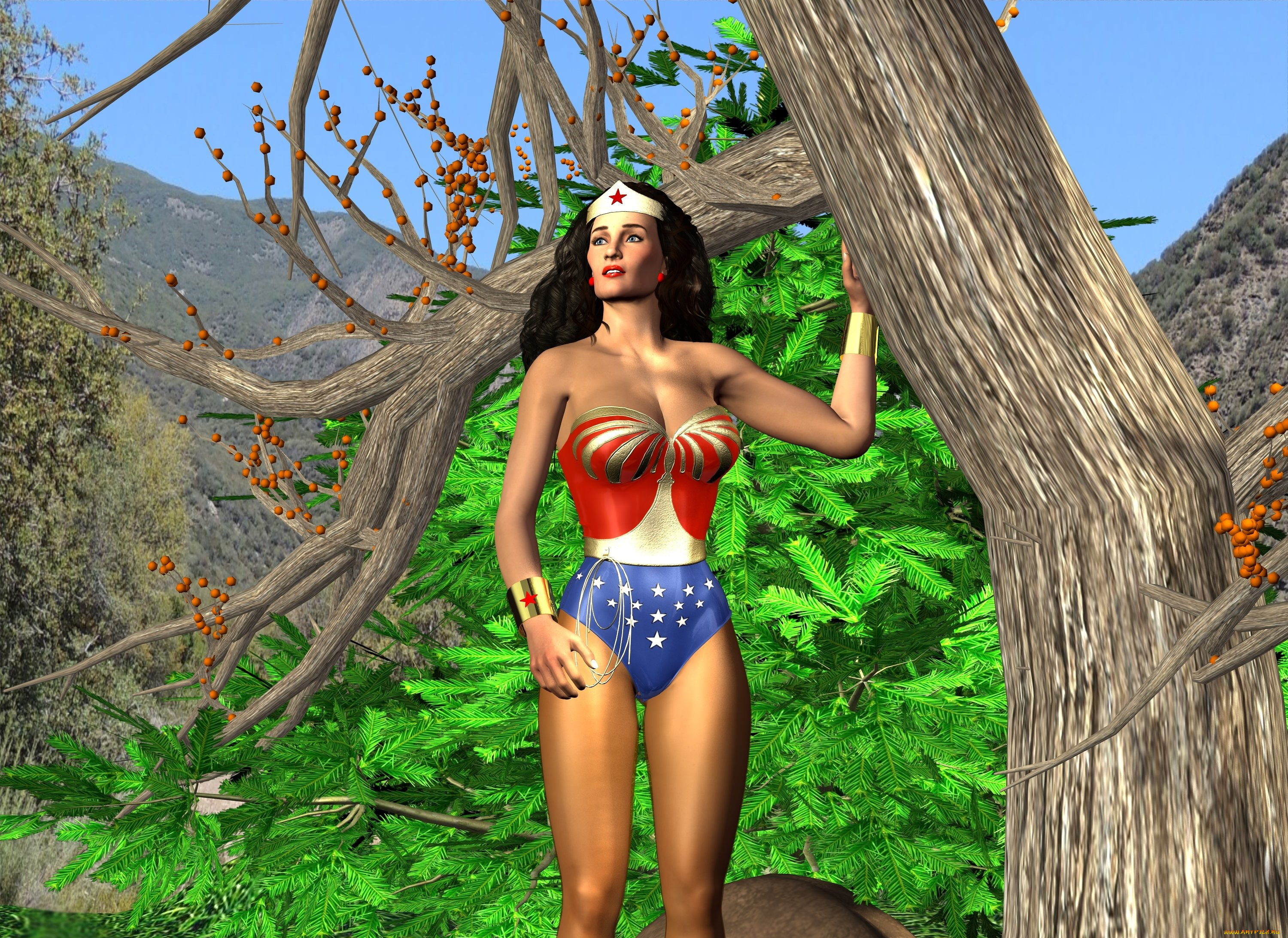 3д, графика, фантазия, , fantasy, фон, взгляд, девушка