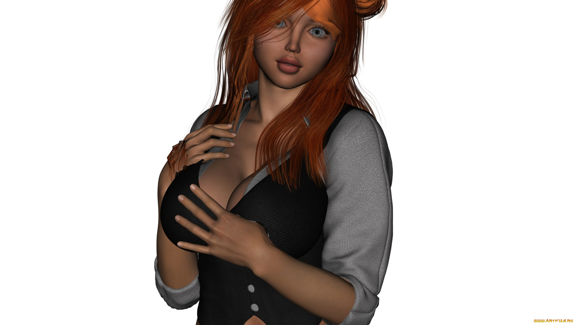 3д, графика, люди, , people, девушка, взгляд, фон