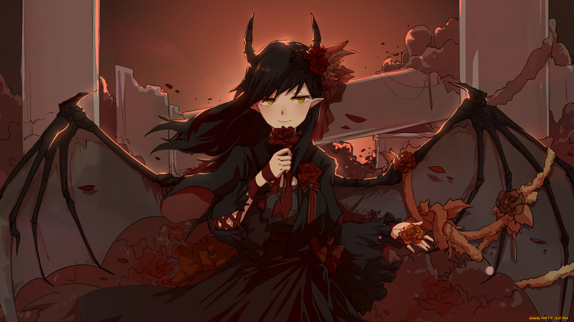 аниме, ангелы, , демоны, tagme, artist