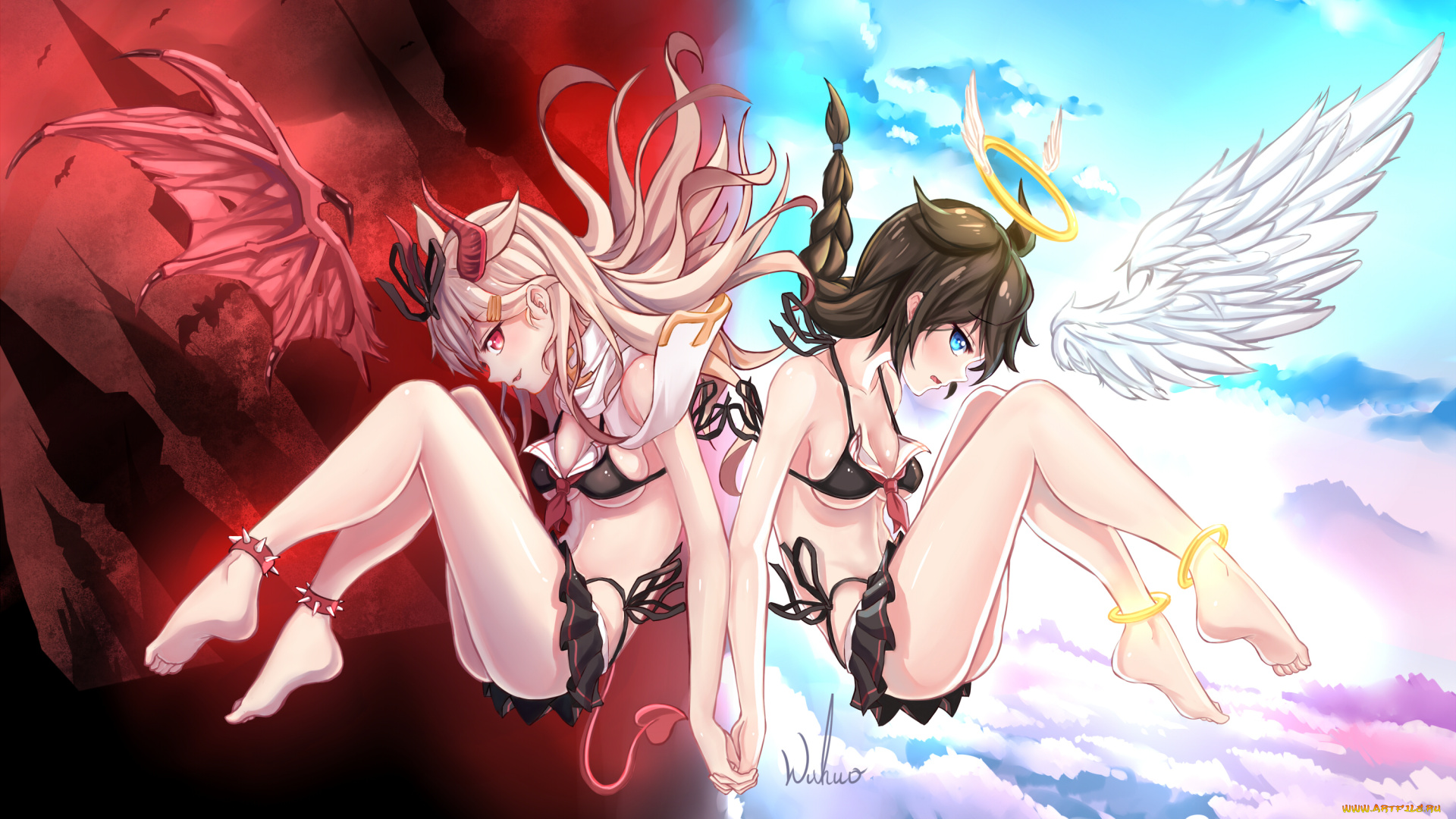 аниме, ангелы, , демоны, wuhuo