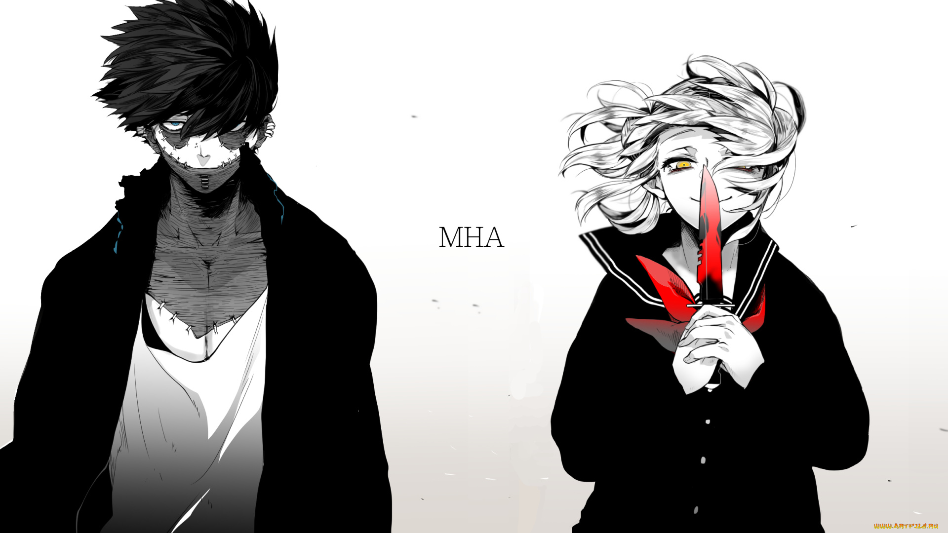 аниме, boku, no, hero, academia, двое