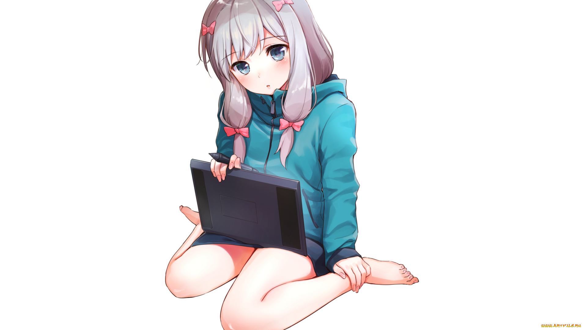 аниме, eromanga-sensei, девушка, взгляд, фон