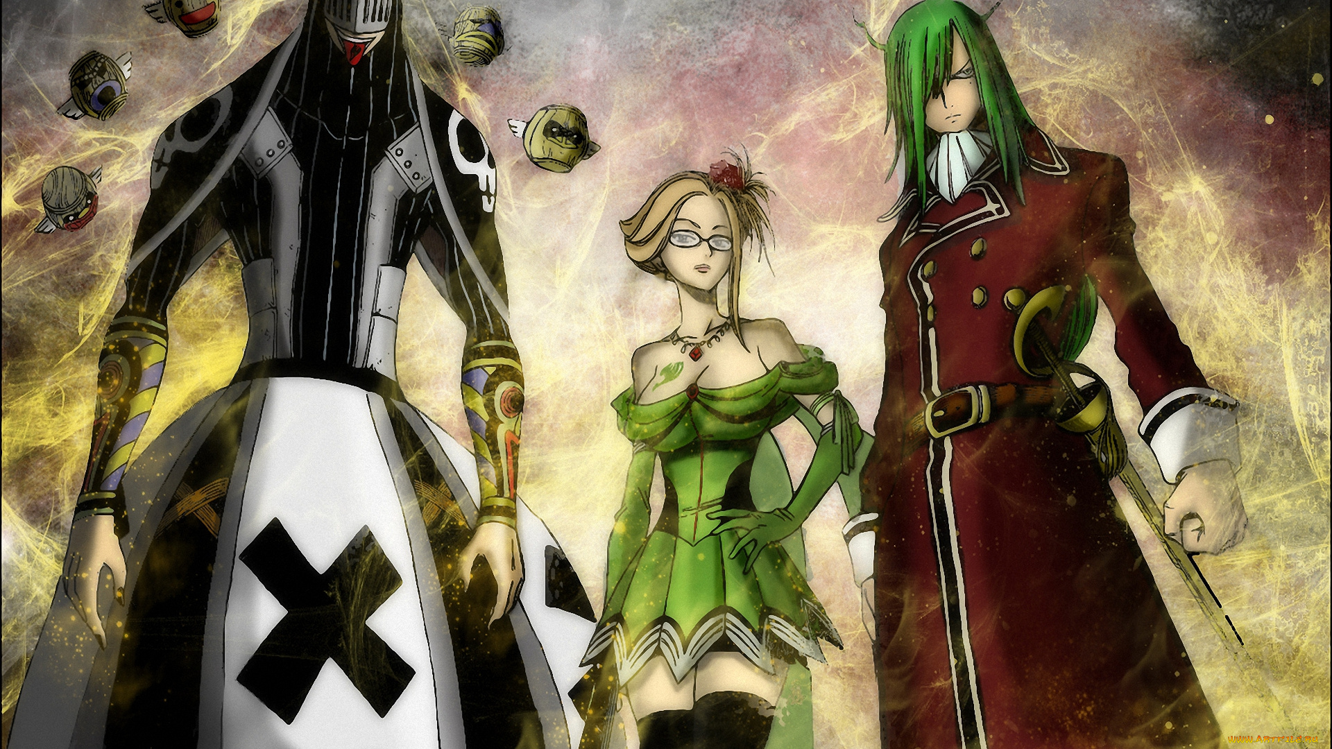 аниме, fairy, tail, маг, freed, justine, bickslow, evergreen, волшебник, чародей