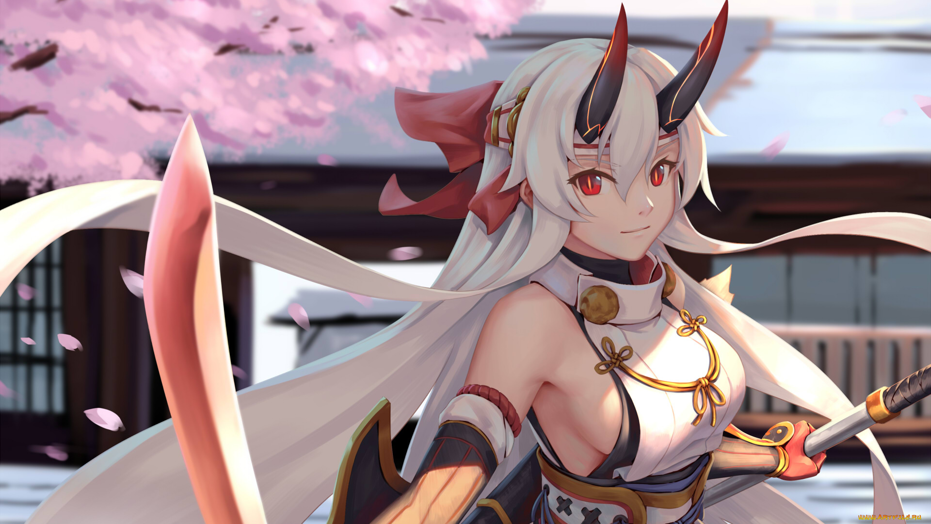 аниме, fate, stay, night, девушка, взгляд, фон