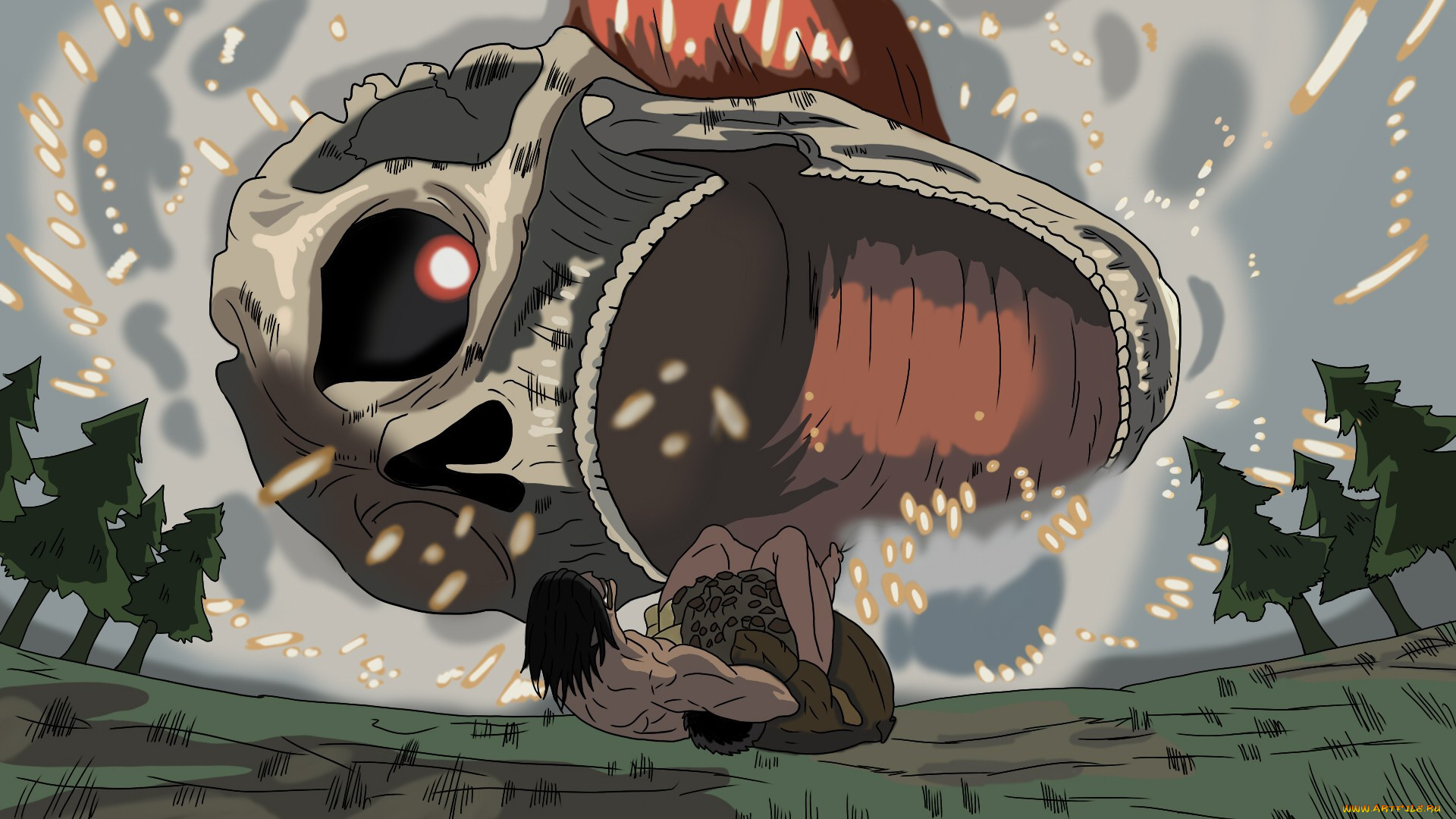 аниме, shingeki, no, kyojin, титаны