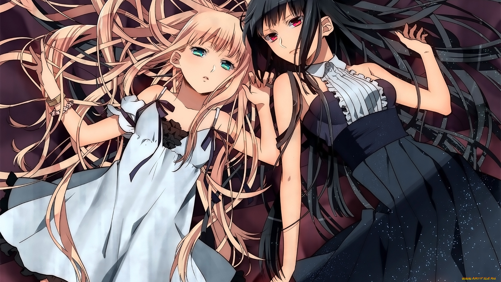 аниме, unknown, , другое, , взгляд, девушки, фон