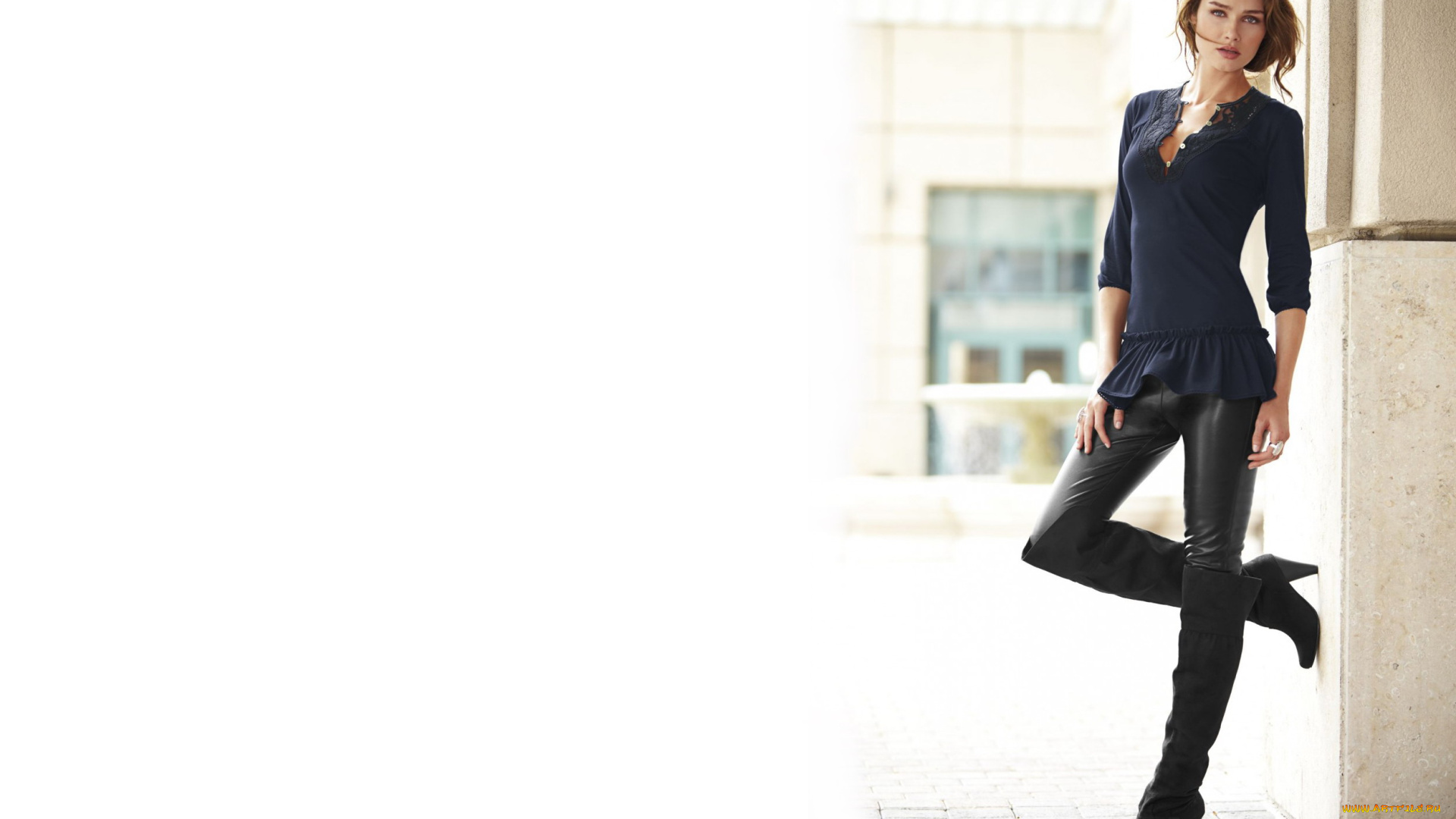 девушки, sarah, mutch, модель, улица, сапоги, брюки, блузка