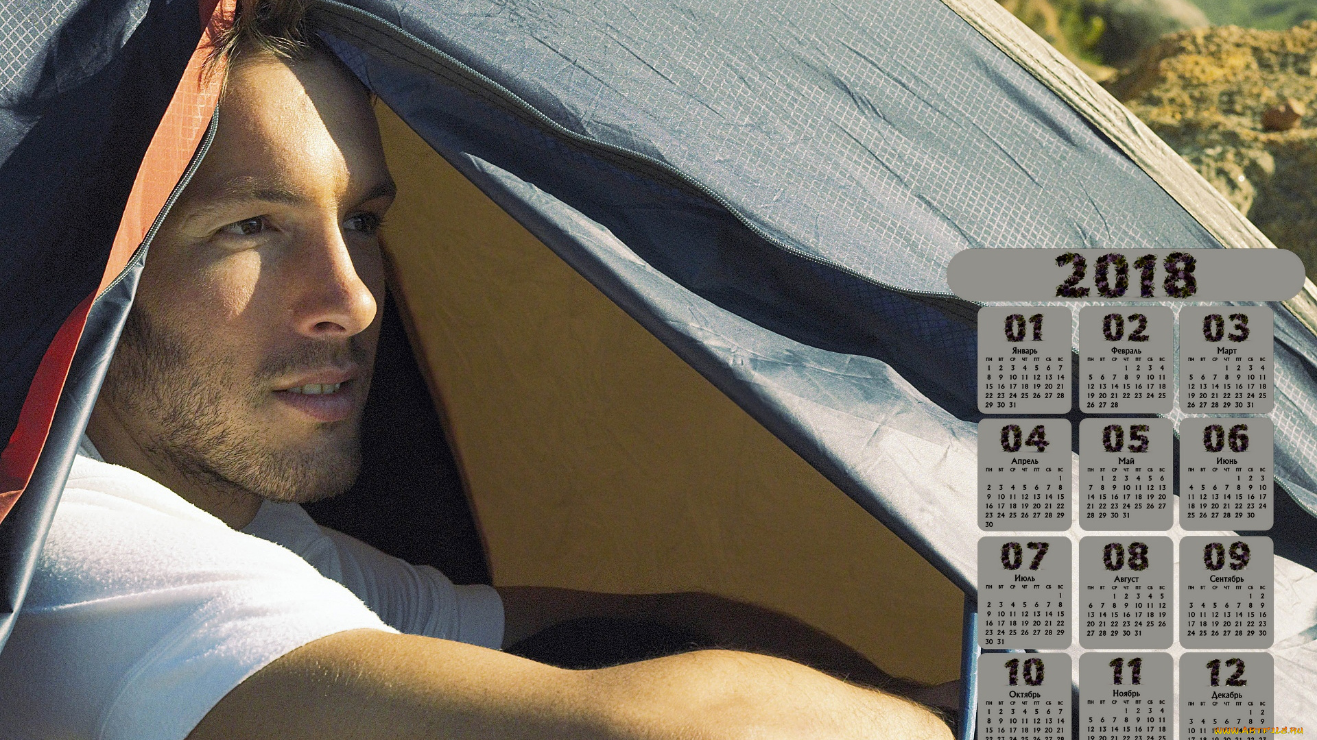 календари, люди, мужчина, 2018, палатка, взгляд