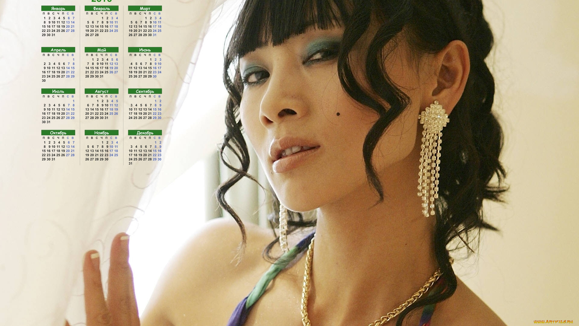 ling, bai, календари, знаменитости, макияж, лицо, взгляд, актриса, женщина, 2018