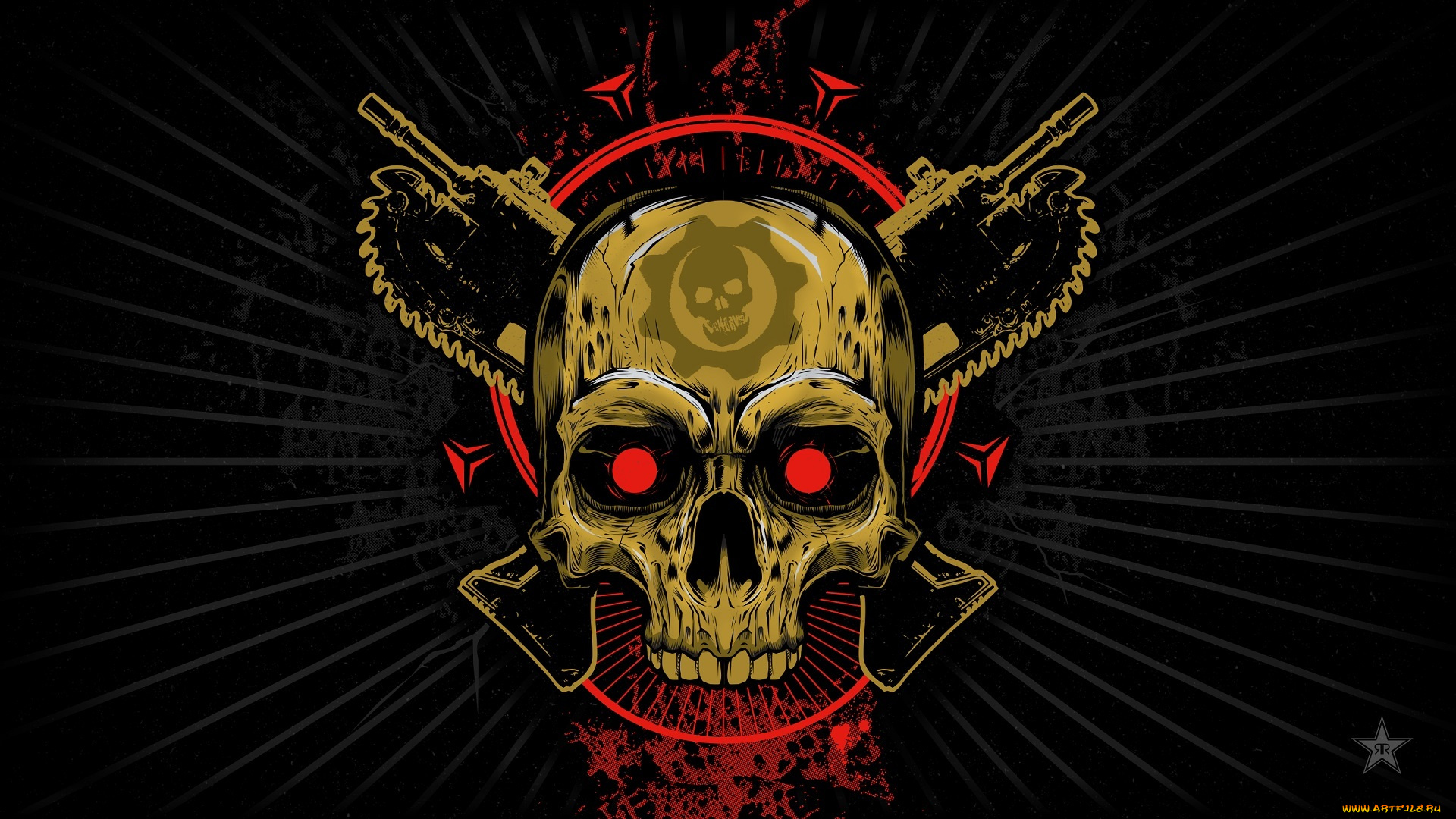 рисованное, минимализм, Череп, взгляд, пила