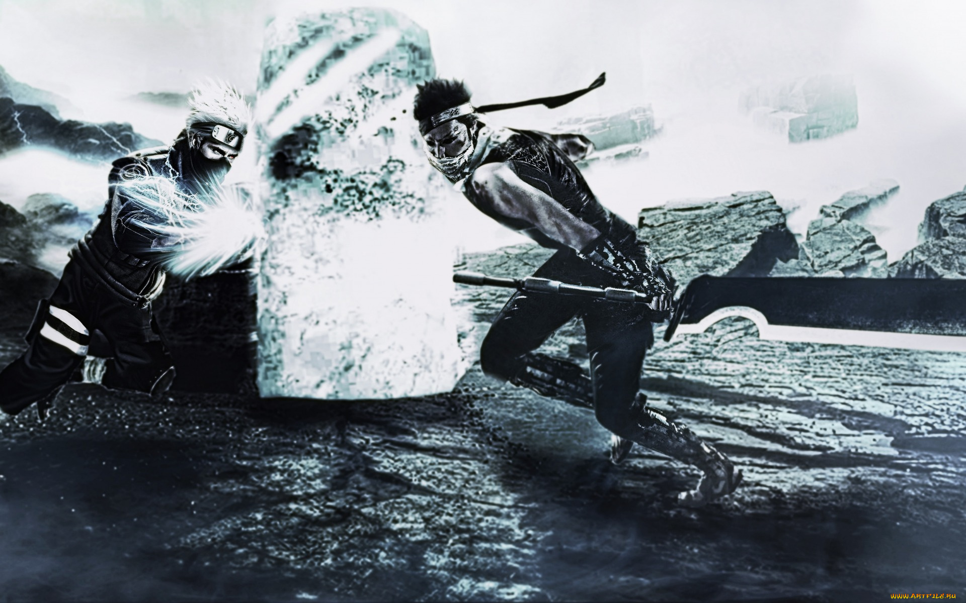 аниме, naruto, какаши, забуза