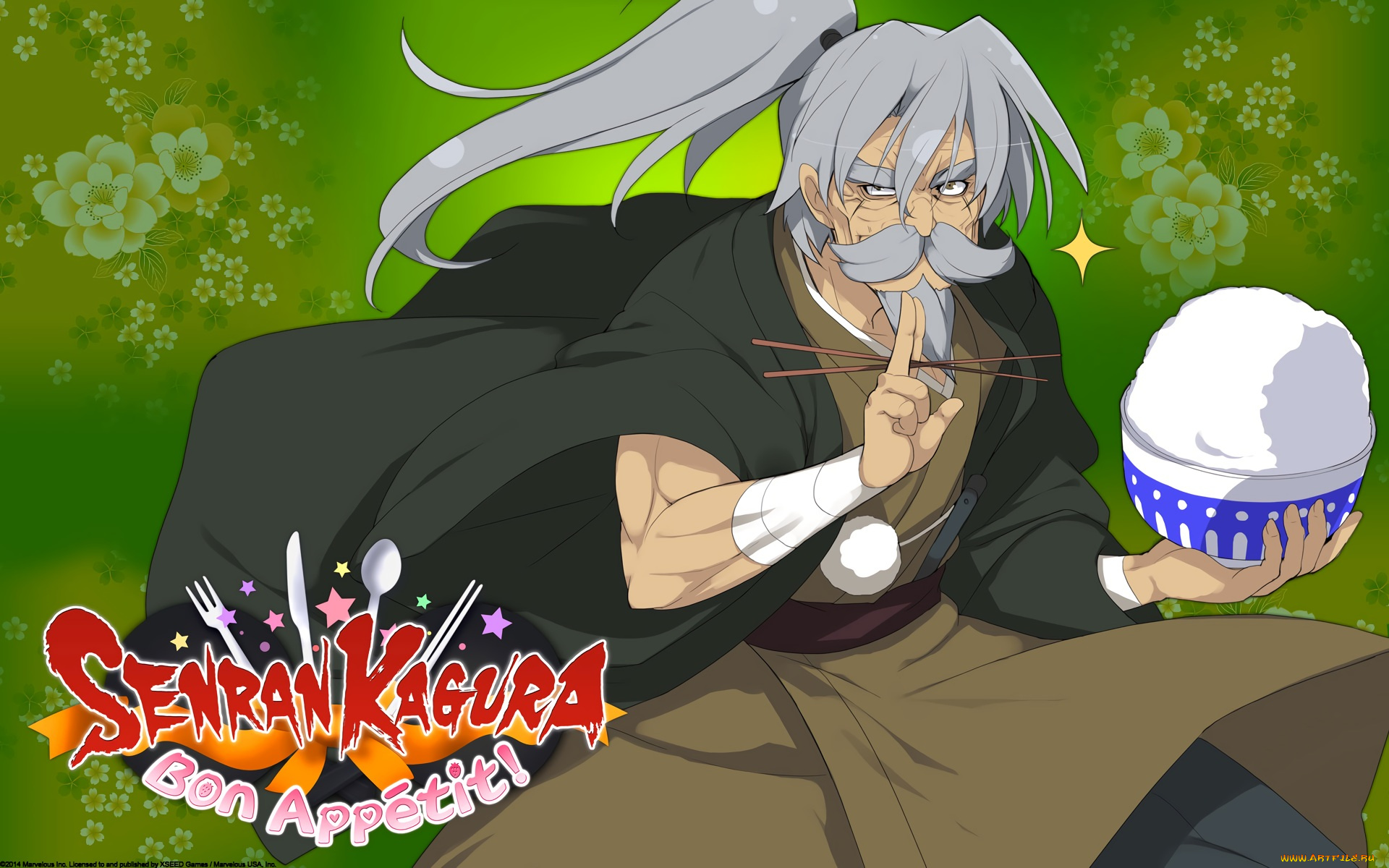 аниме, senran, kagura, девушка, взгляд, фон